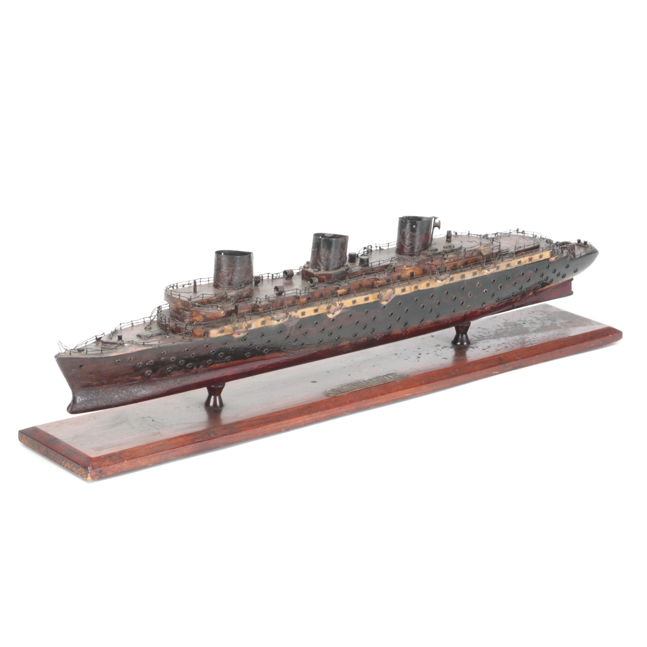 SS Normandie Wooden Model Ship