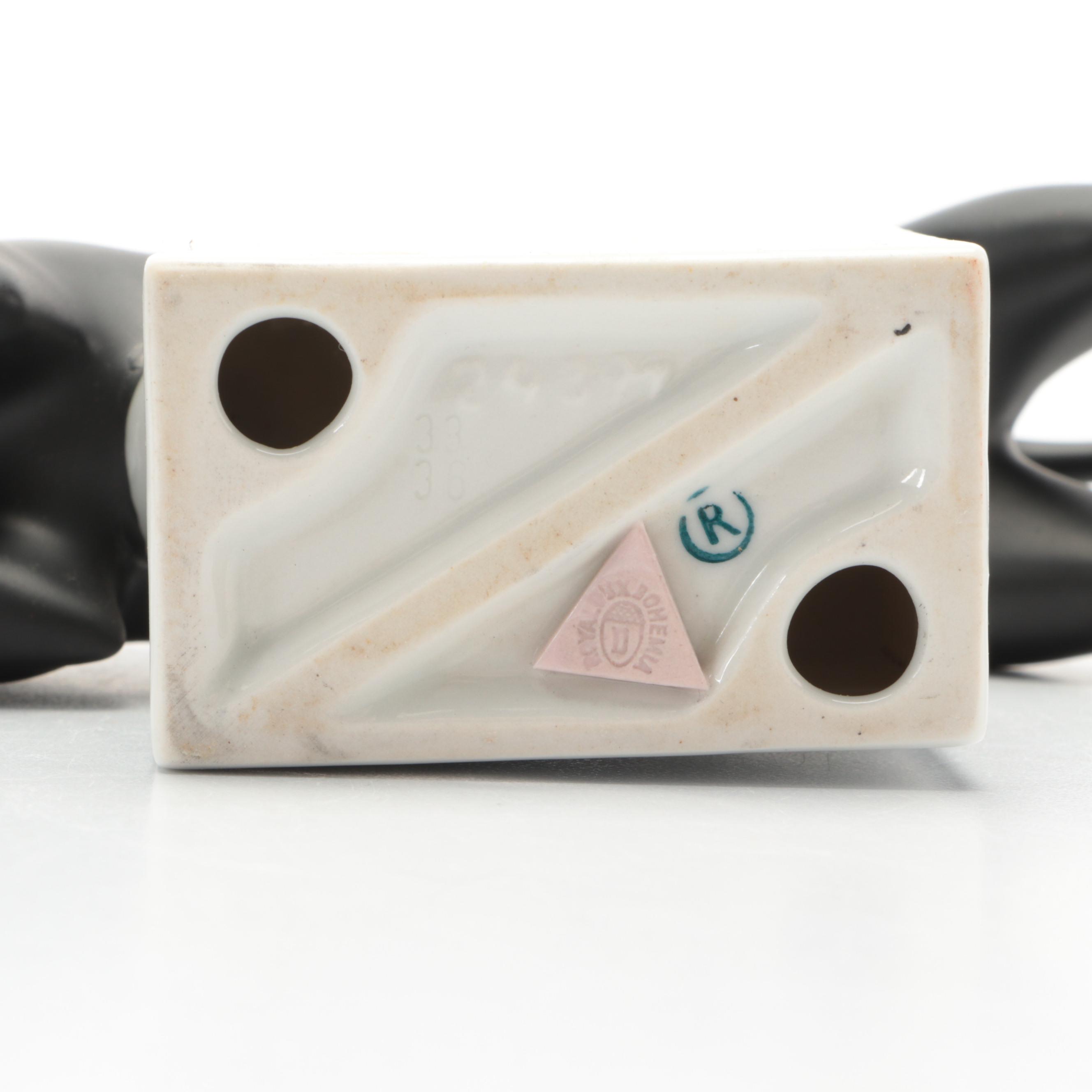 Royal Dux Bohemia Matte Glazed Porcelain Greyhound Figurine