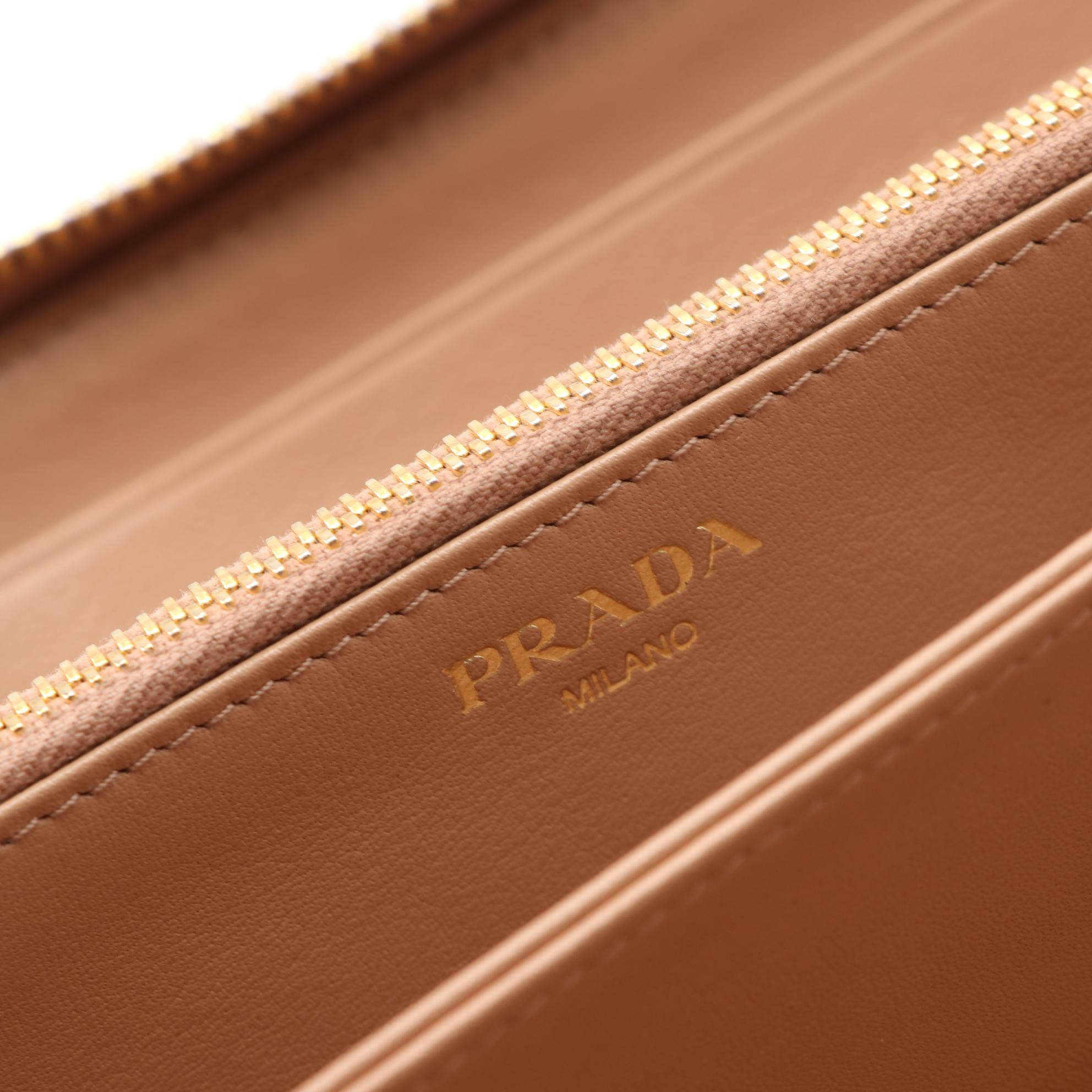 Prada Textured Leather Zip-Around Wallet