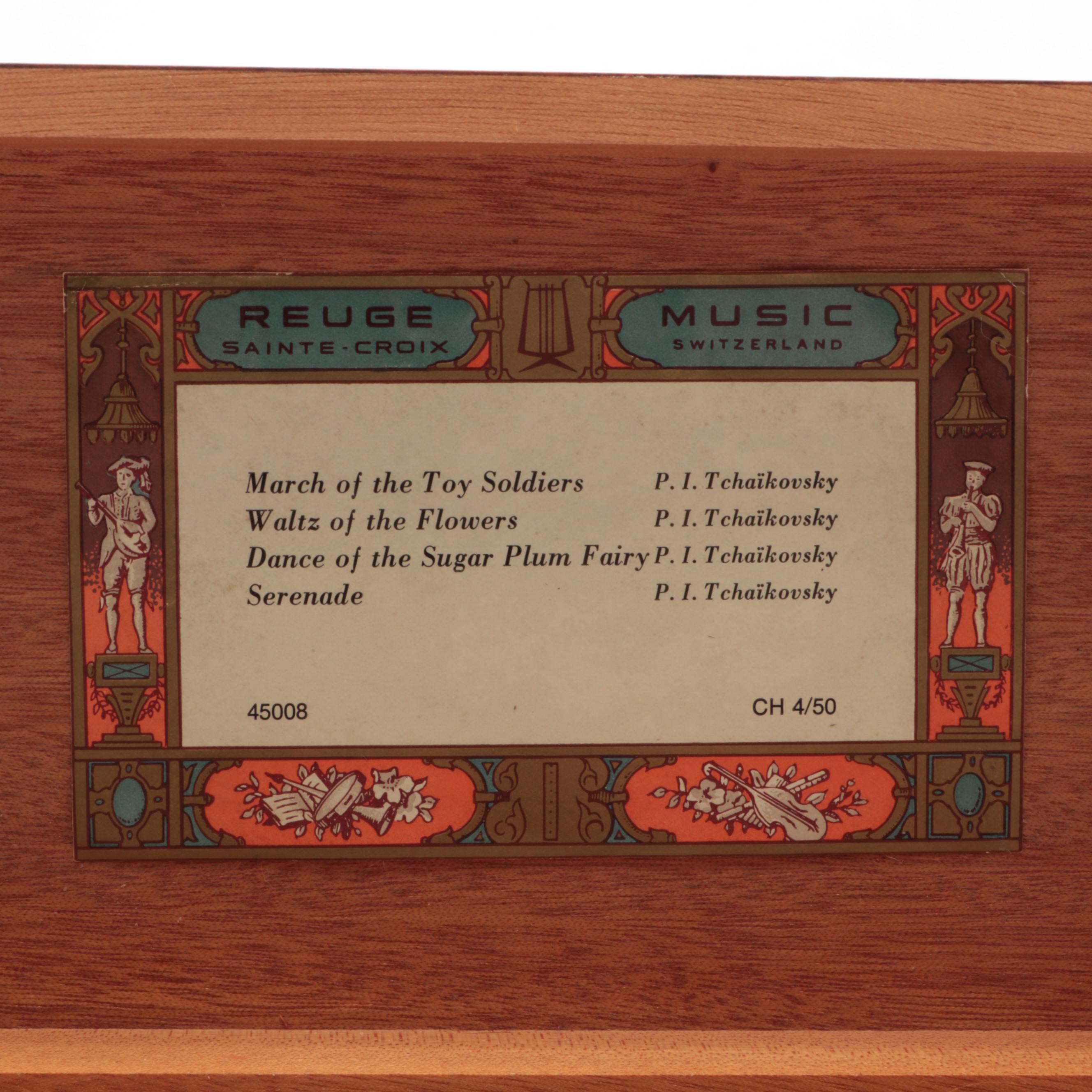 Swiss Reuge Burl Wood 4 Song Music Box
