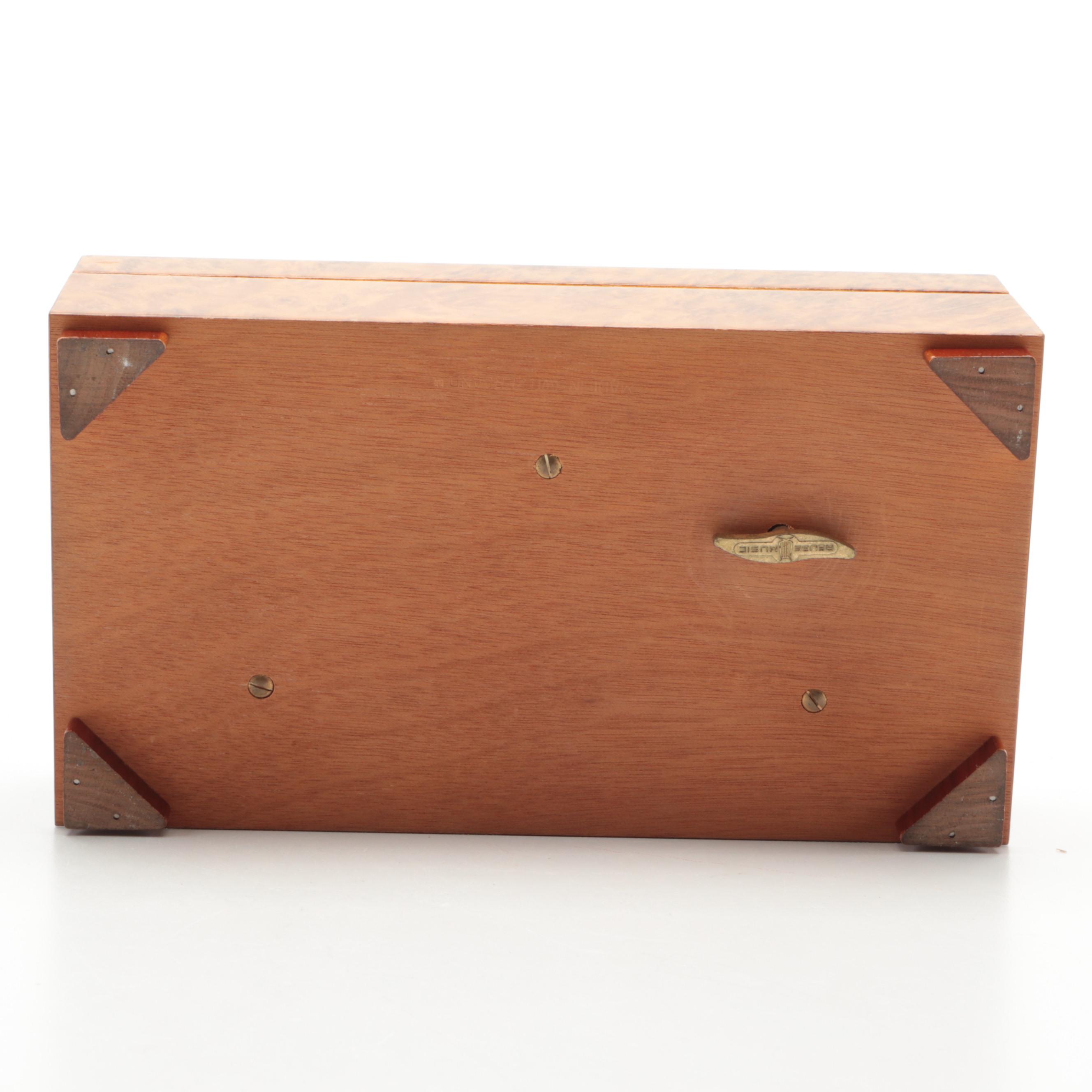 Swiss Reuge Burl Wood 4 Song Music Box