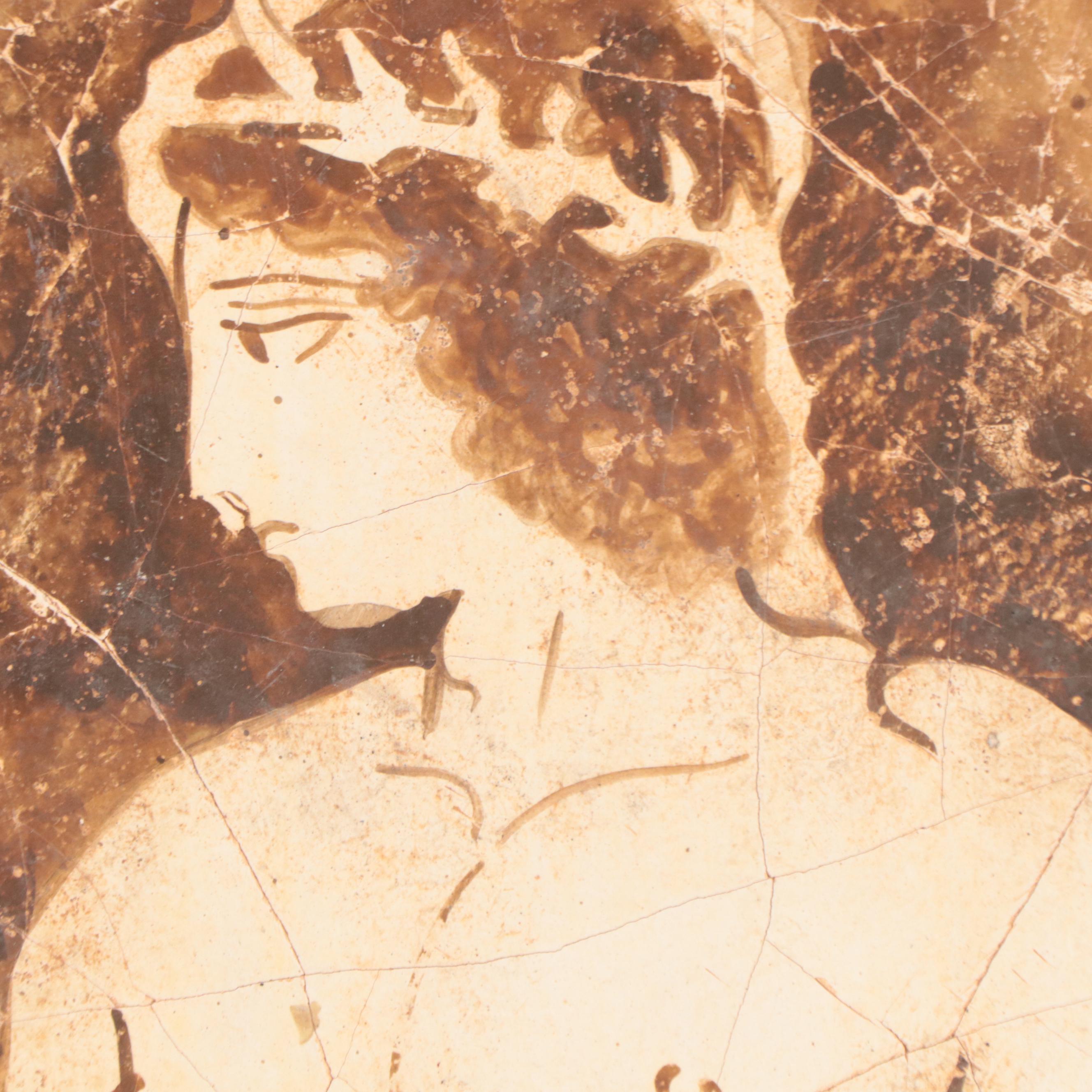 Imprimatura Painting of Male Figure After Greek Fresco