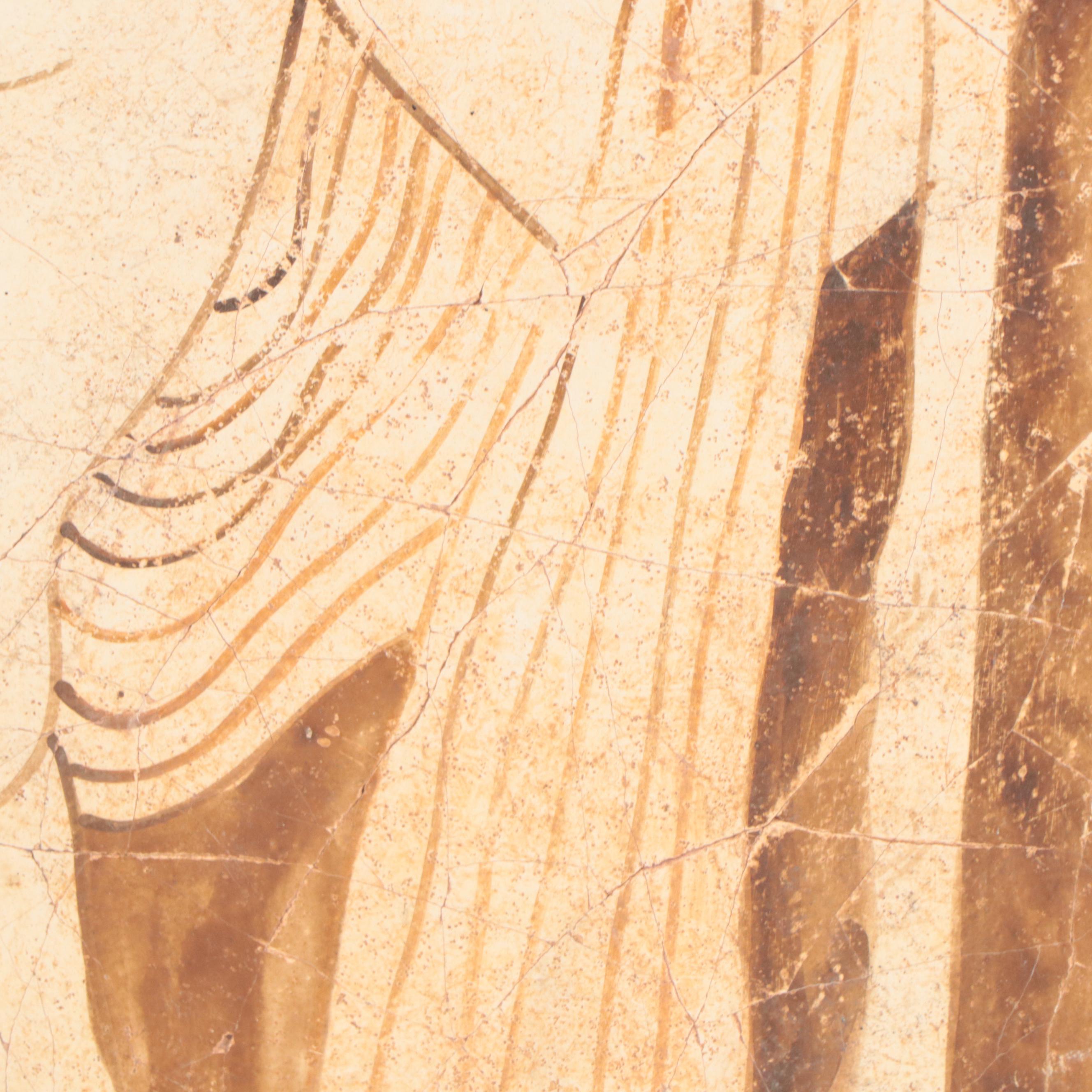 Imprimatura Painting of Male Figure After Greek Fresco