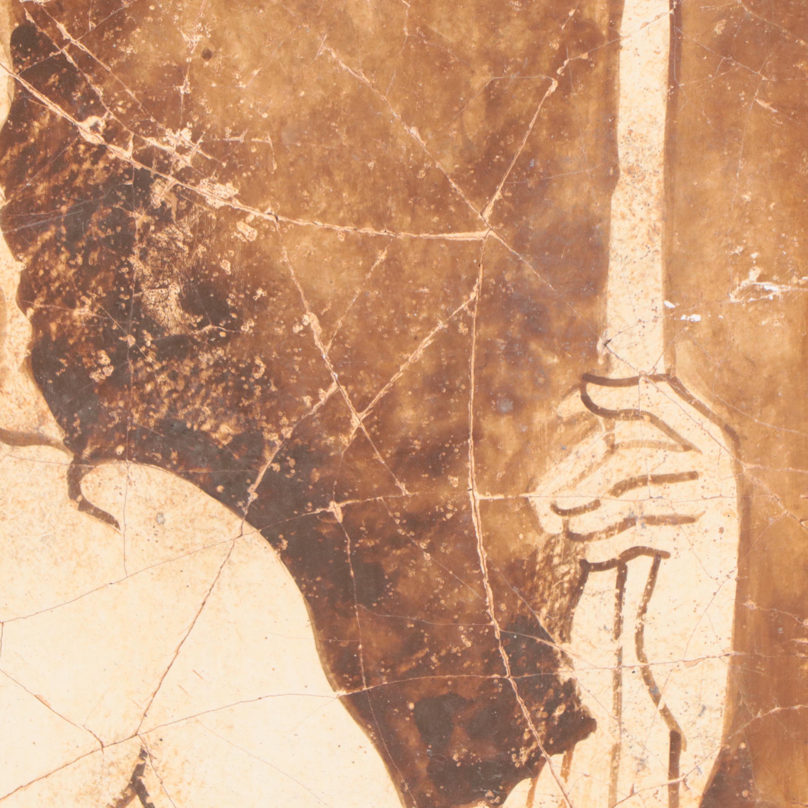 Imprimatura Painting of Male Figure After Greek Fresco