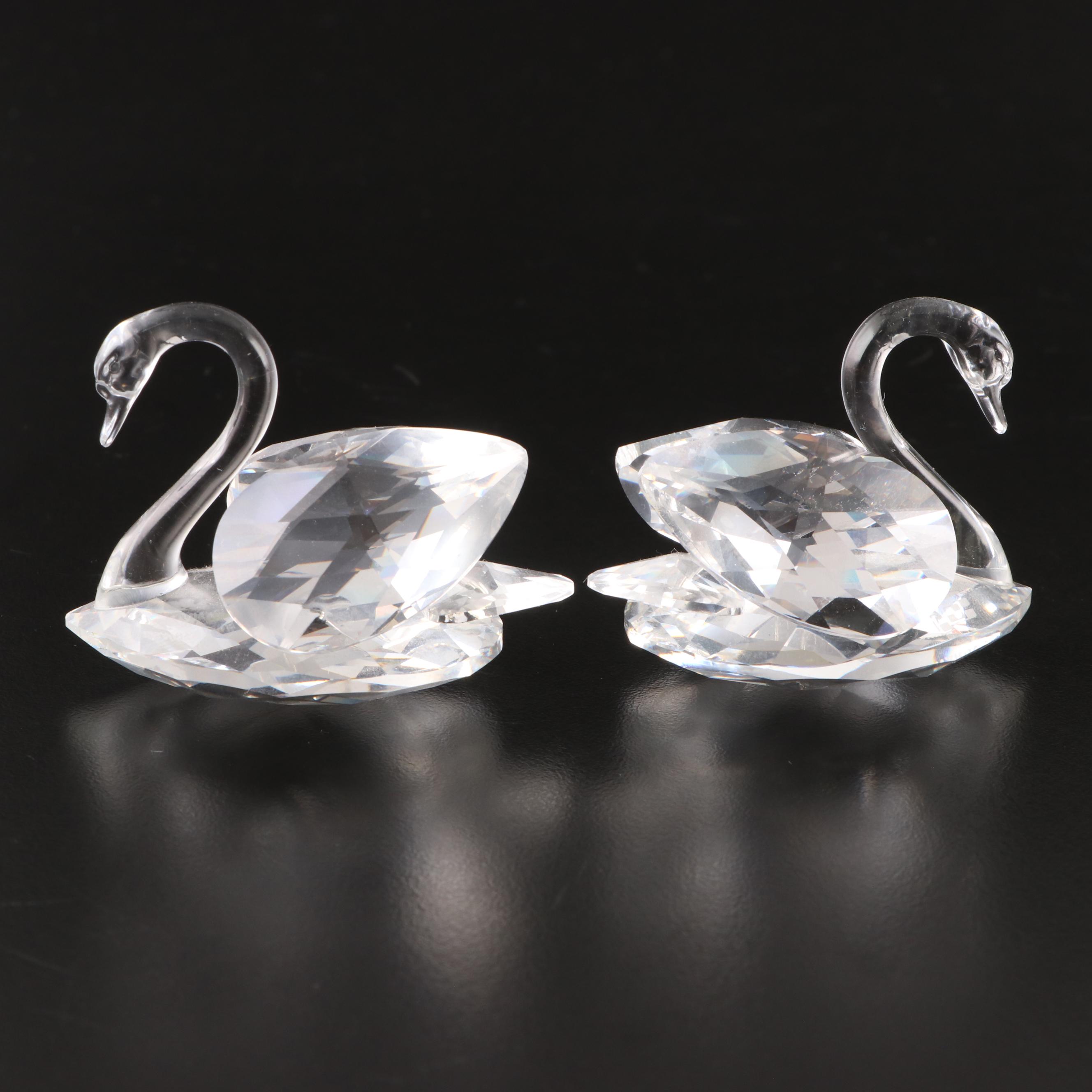 Swarovski Crystal Swan Figurines