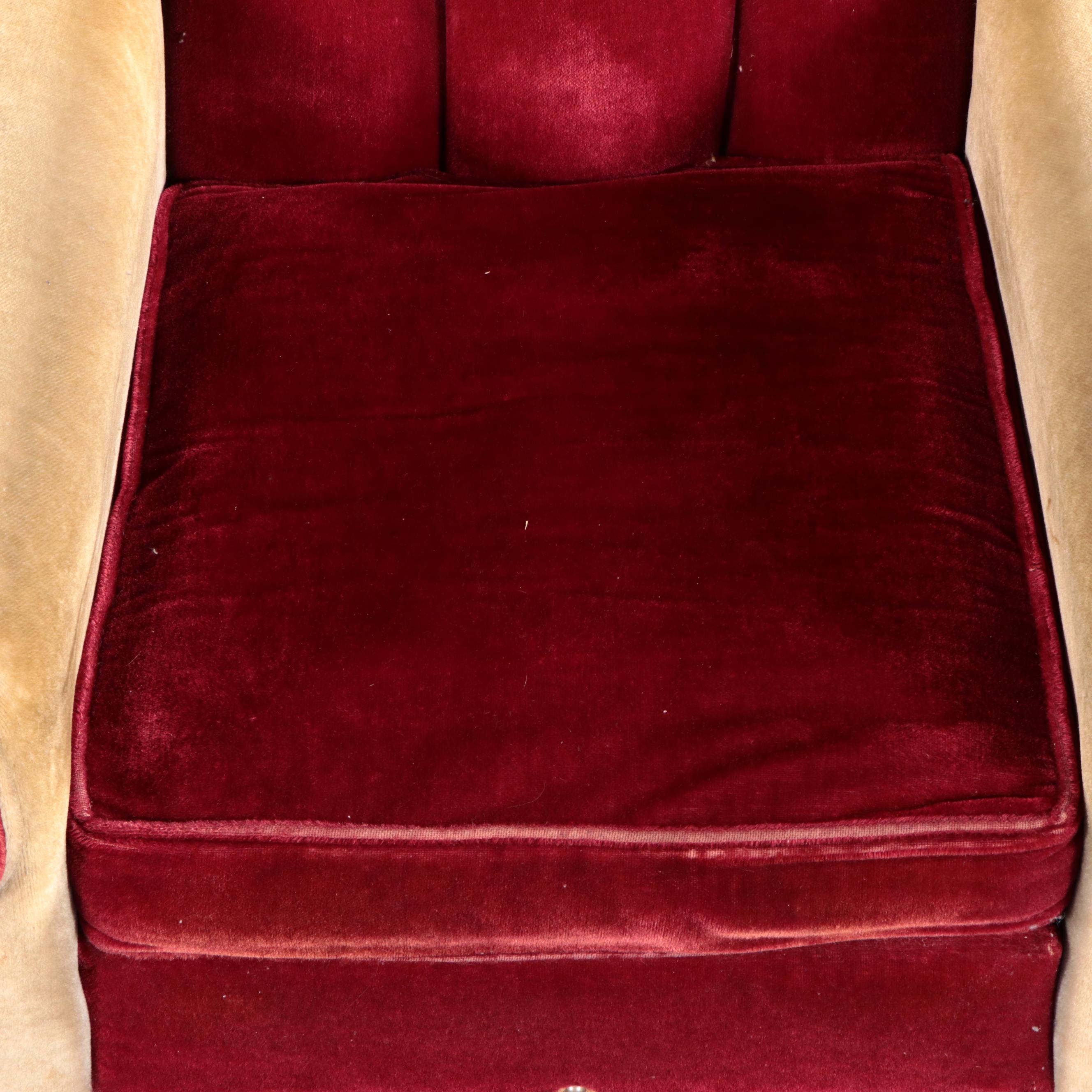 Hausske-Harlen Art Deco Style Upholstered Sofa and Armchair, 1950s