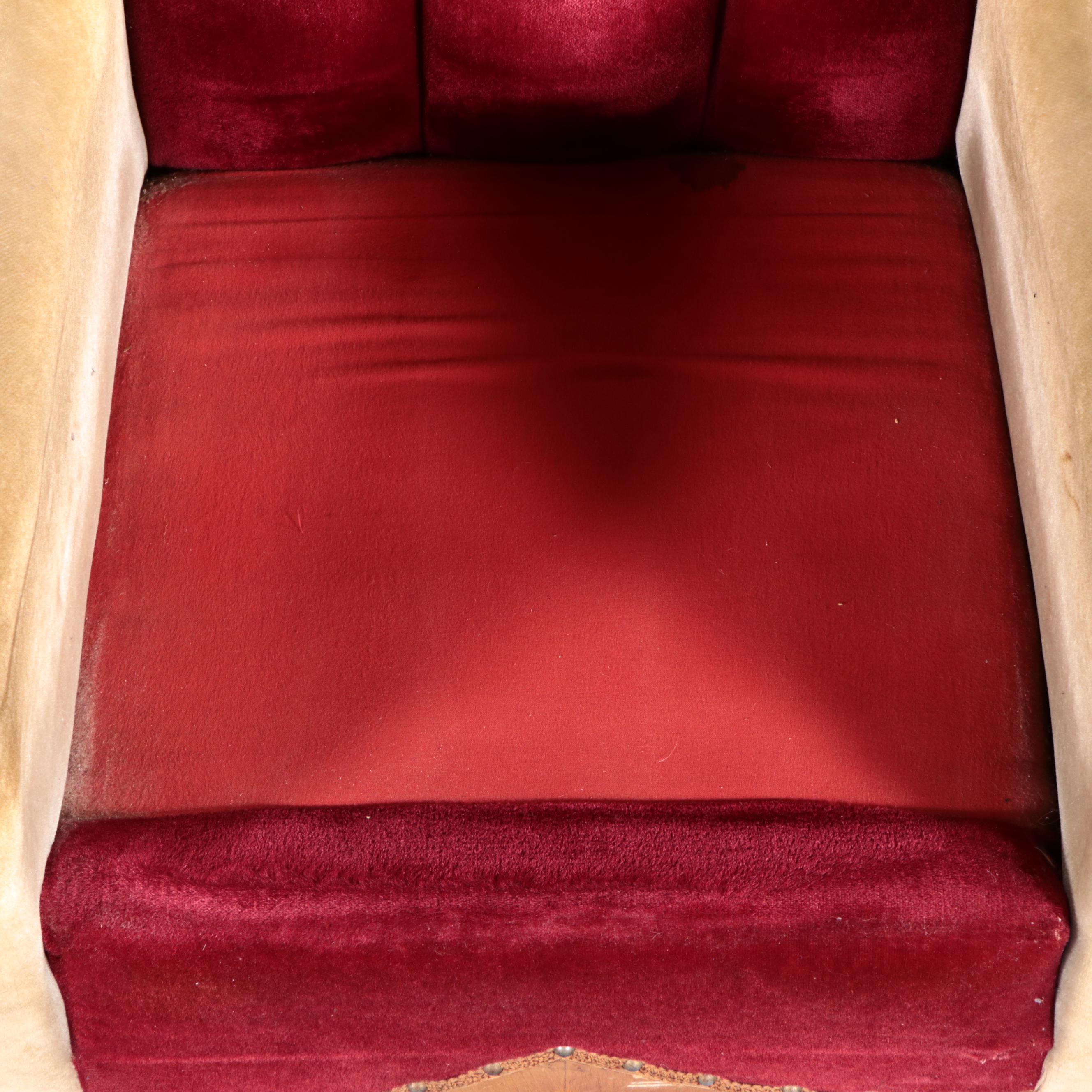 Hausske-Harlen Art Deco Style Upholstered Sofa and Armchair, 1950s