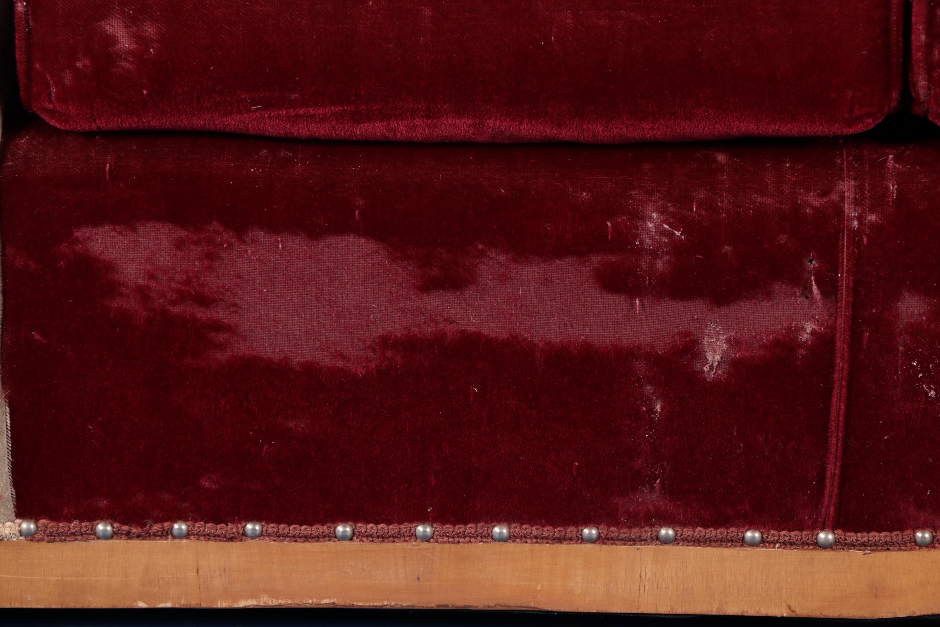 Hausske-Harlen Art Deco Style Upholstered Sofa and Armchair, 1950s
