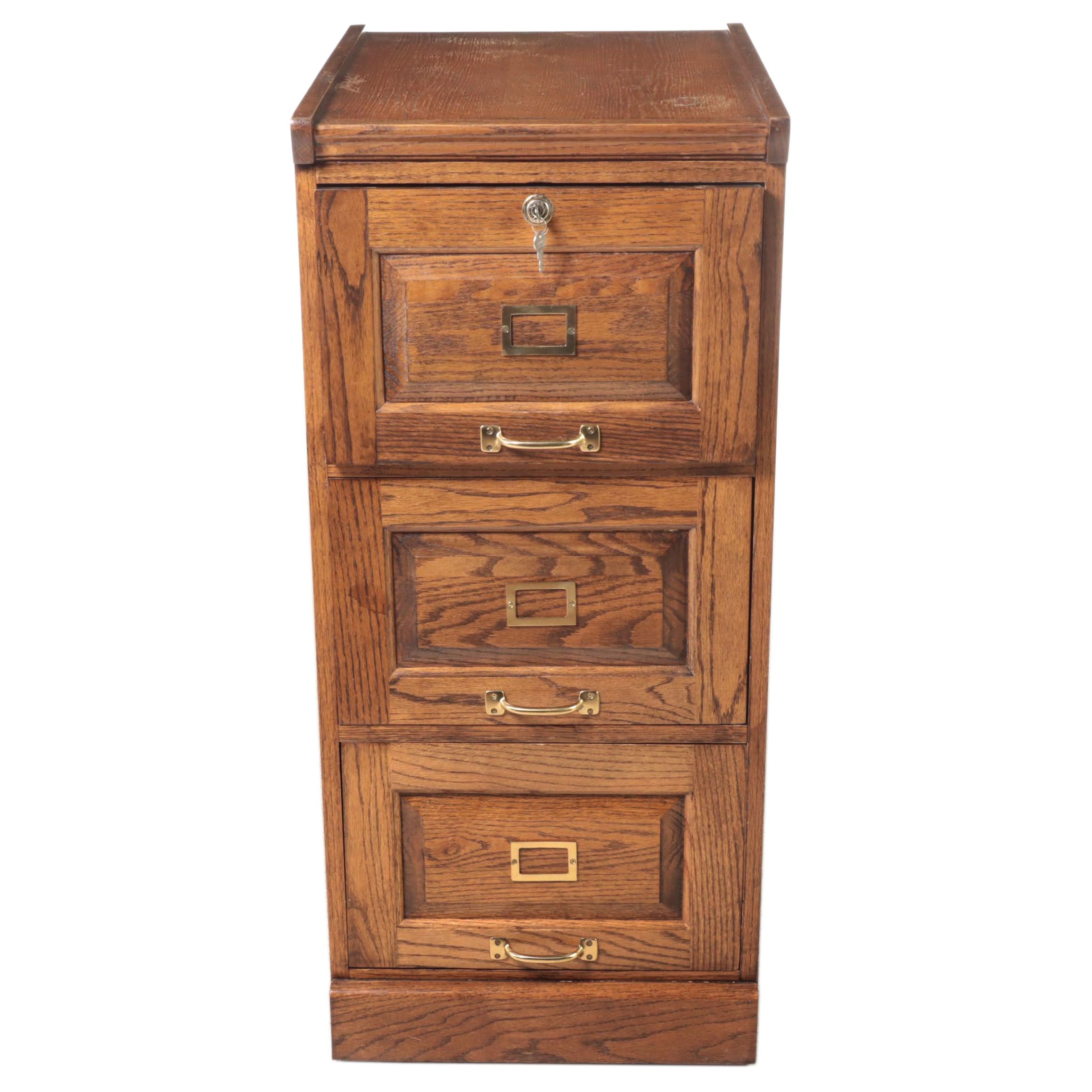 Victorian Style Oak Filing Cabinet