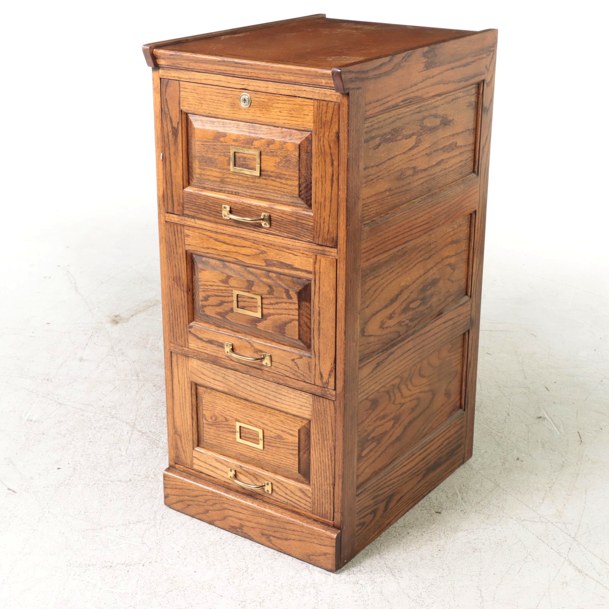 Victorian Style Oak Filing Cabinet