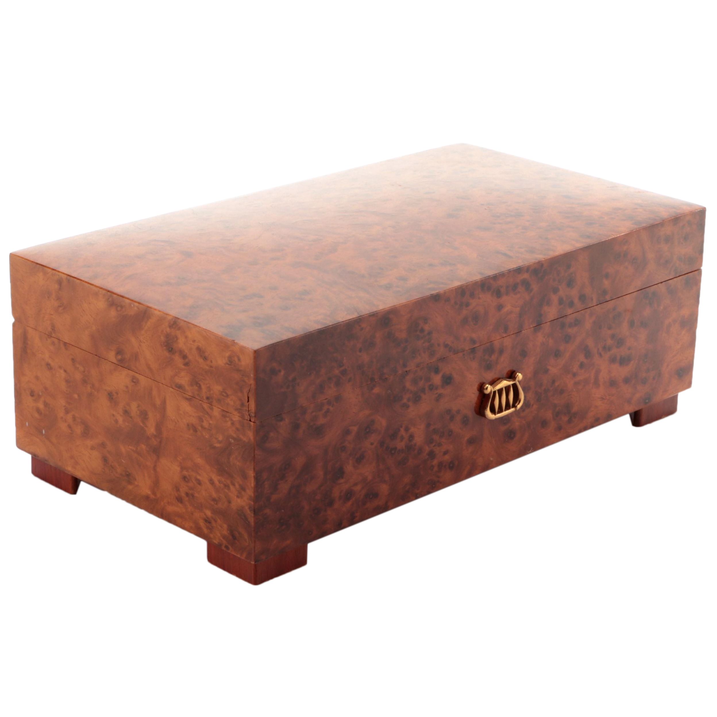 Swiss Reuge Burl Wood 4 Song Music Box