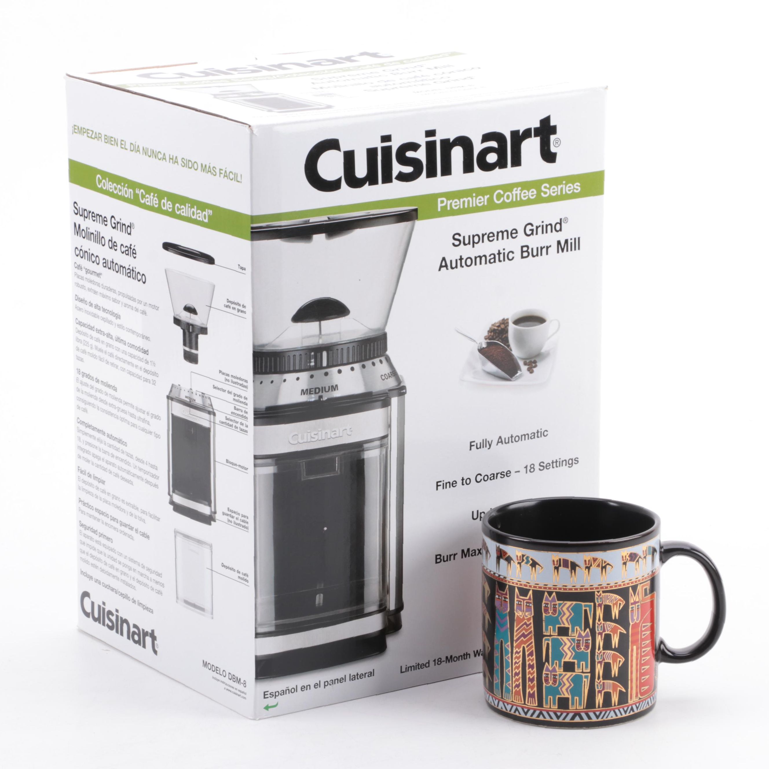 Cuisinart Supreme Grind Automatic Burr Mill with Laurel Burch Coffee Mug