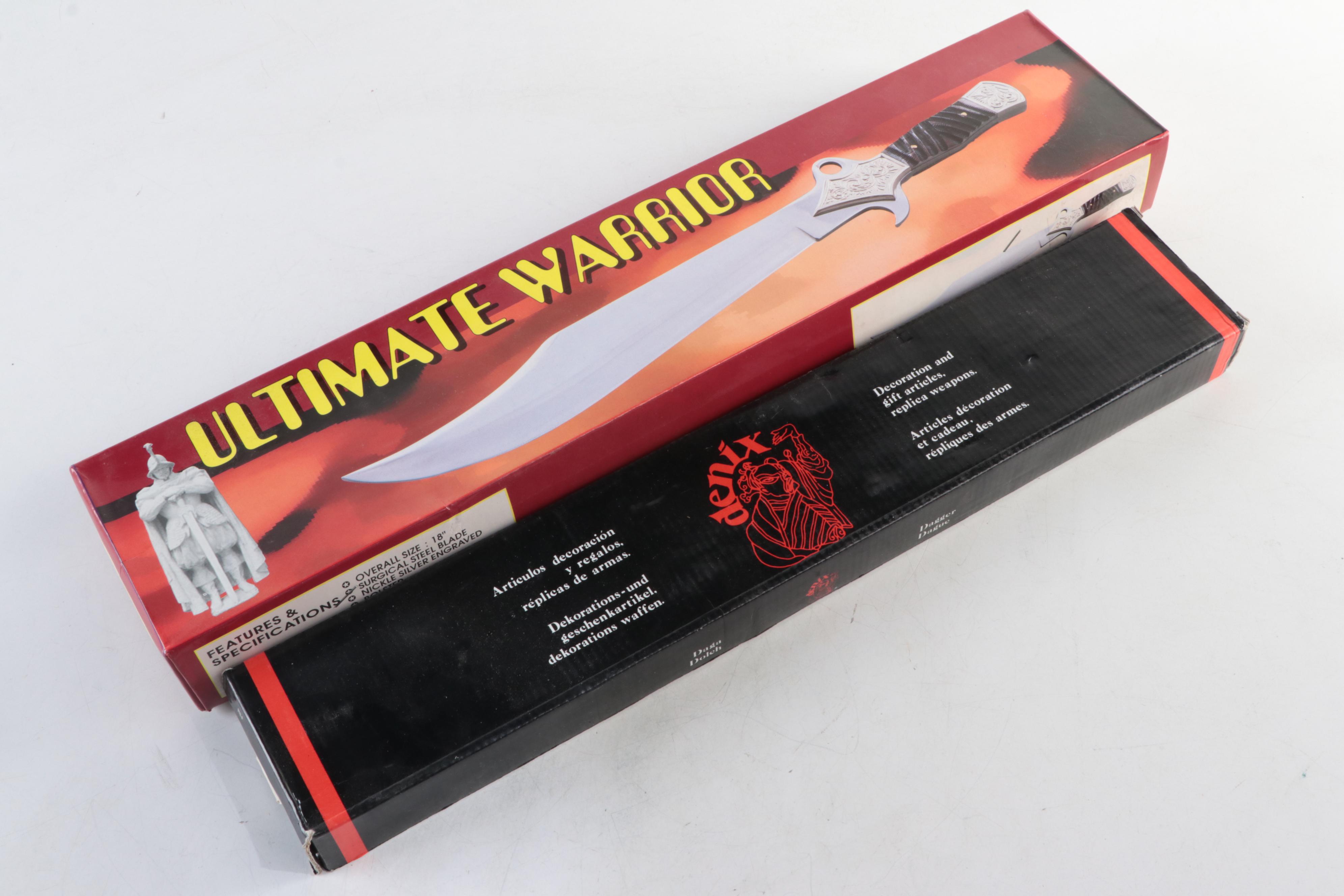 Denix Replica Julius Caesar Roman Dagger and Ole Smokey Fixed Blade Knife