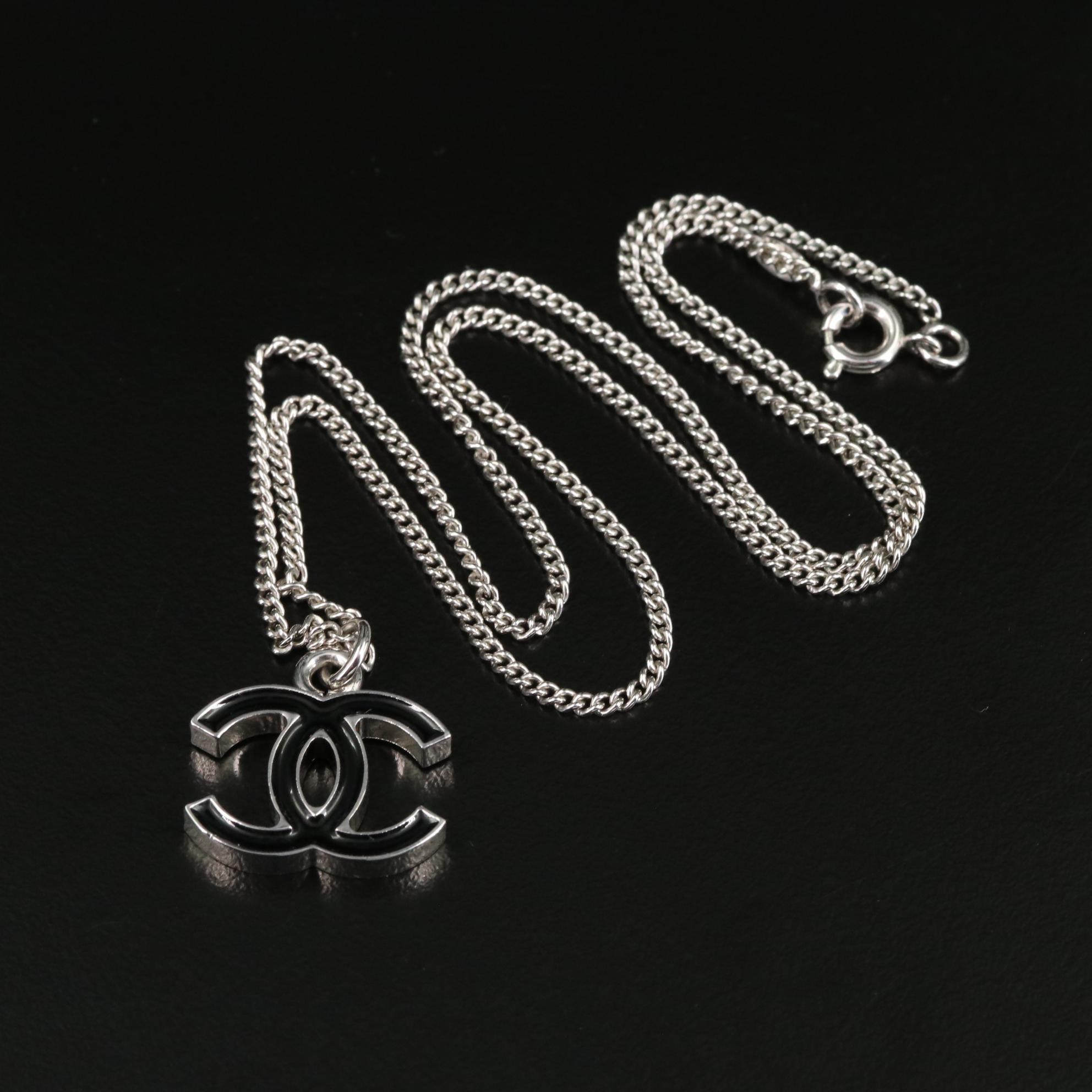 Chanel Logo Pendant Necklace