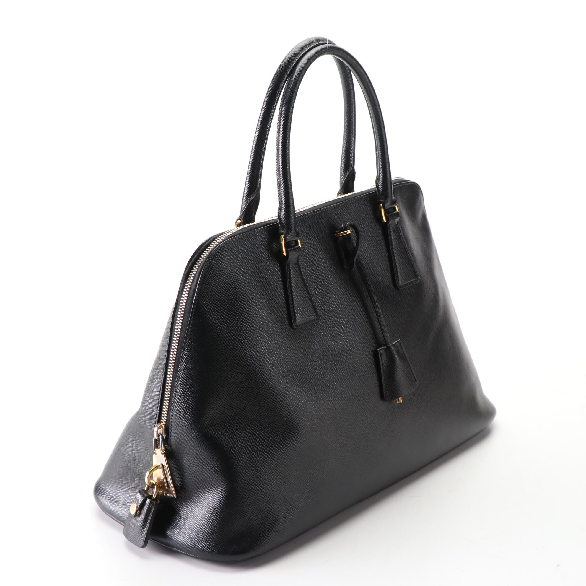 Prada Promenade Dome Bag in Saffiano Lux Leather