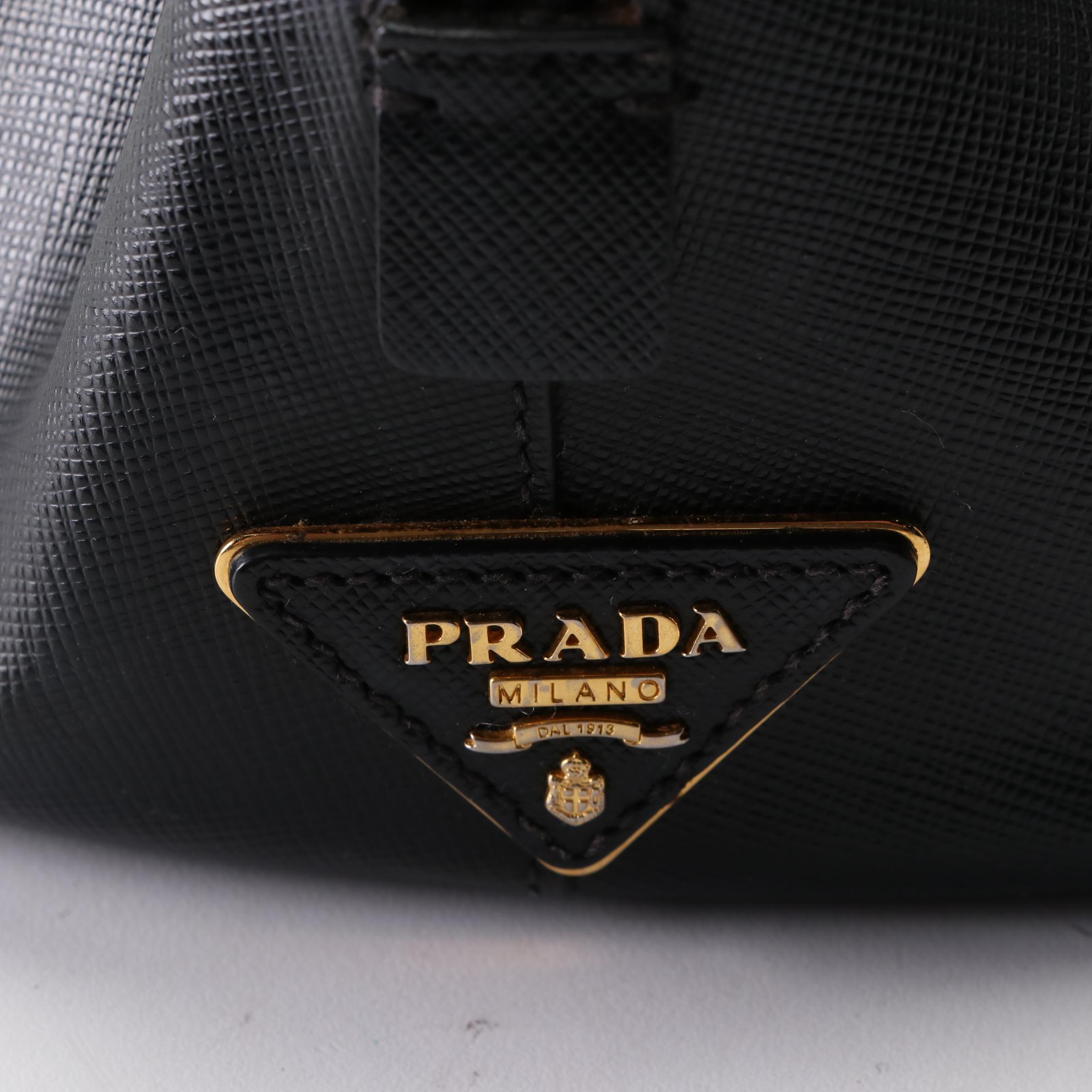 Prada Promenade Dome Bag in Saffiano Lux Leather