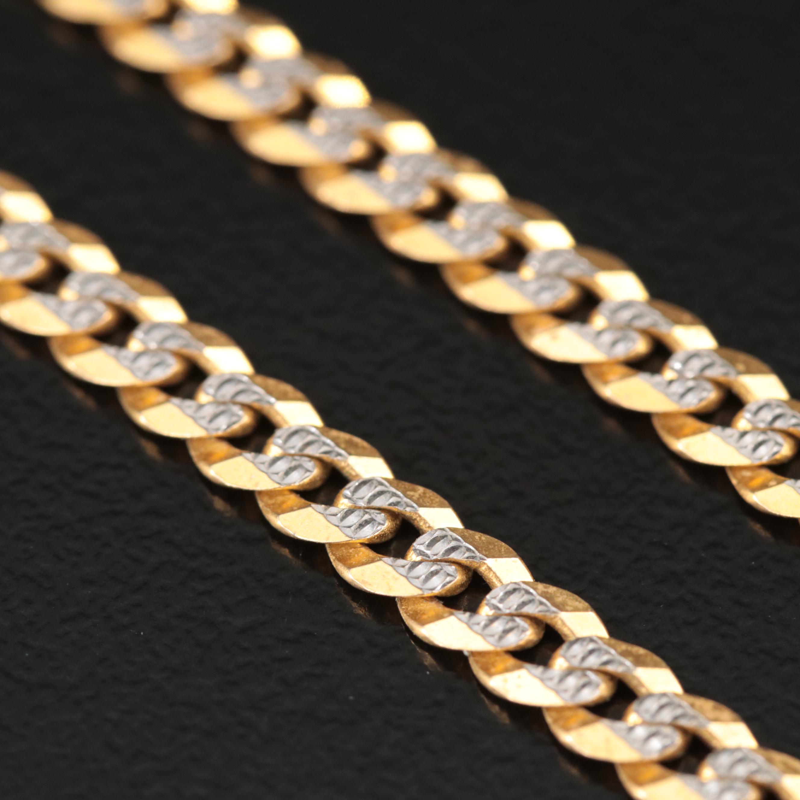 10K Two-Tone Curb Chain