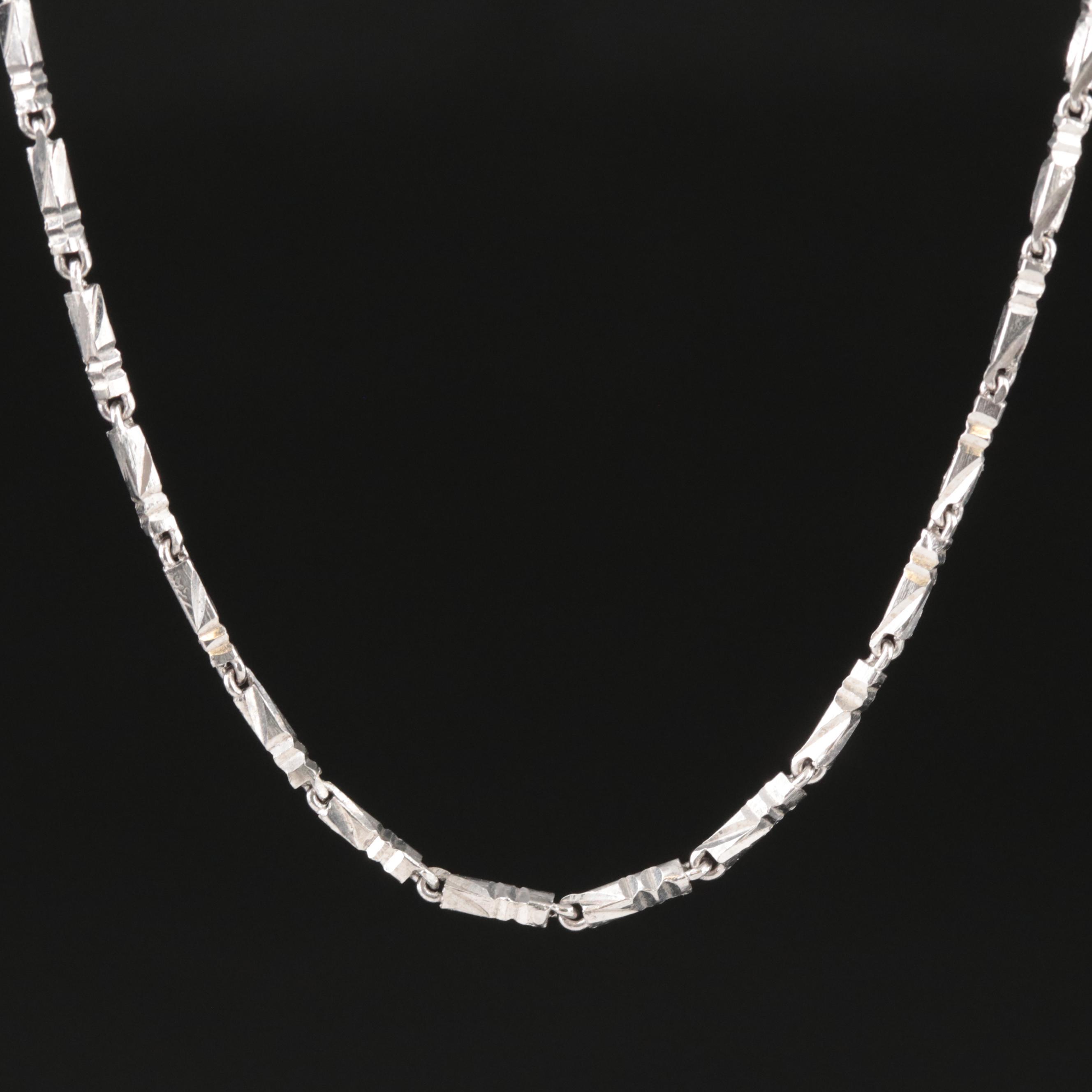 Platinum Baht Chain Necklace