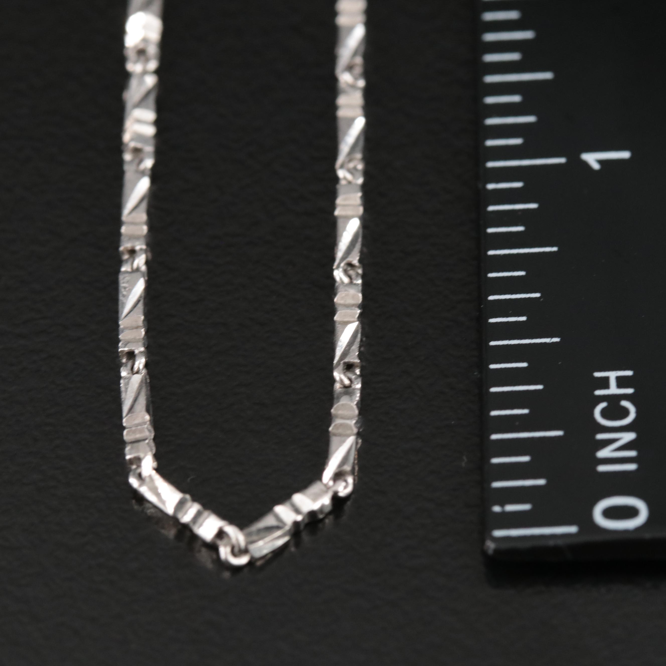 Platinum Baht Chain Necklace