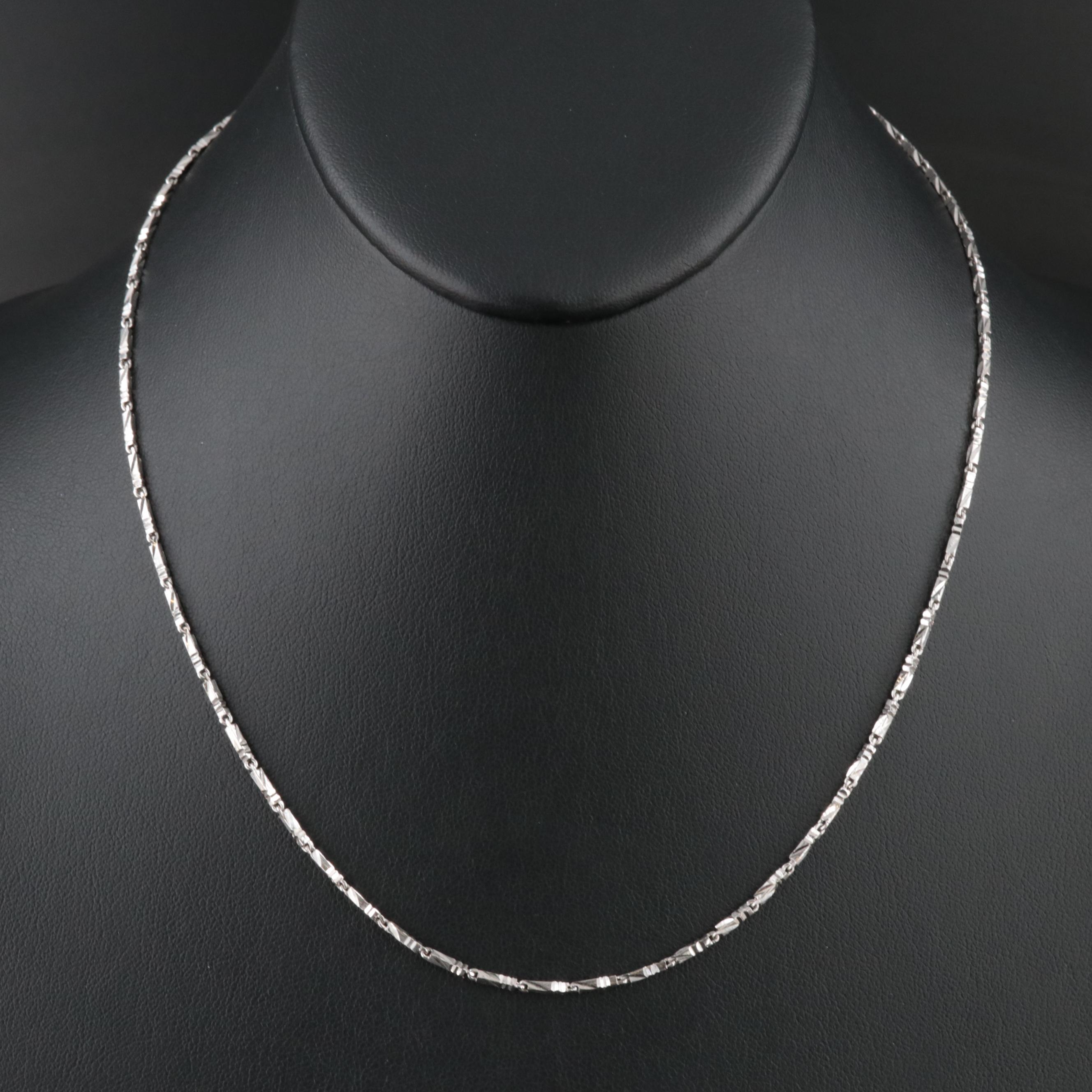 Platinum Baht Chain Necklace