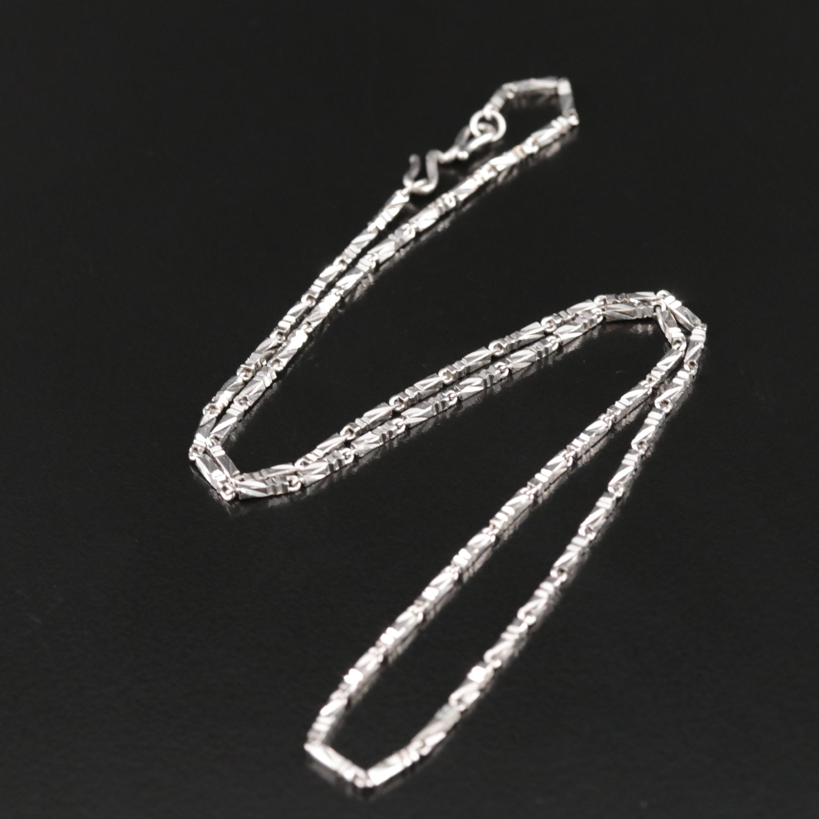 Platinum Baht Chain Necklace