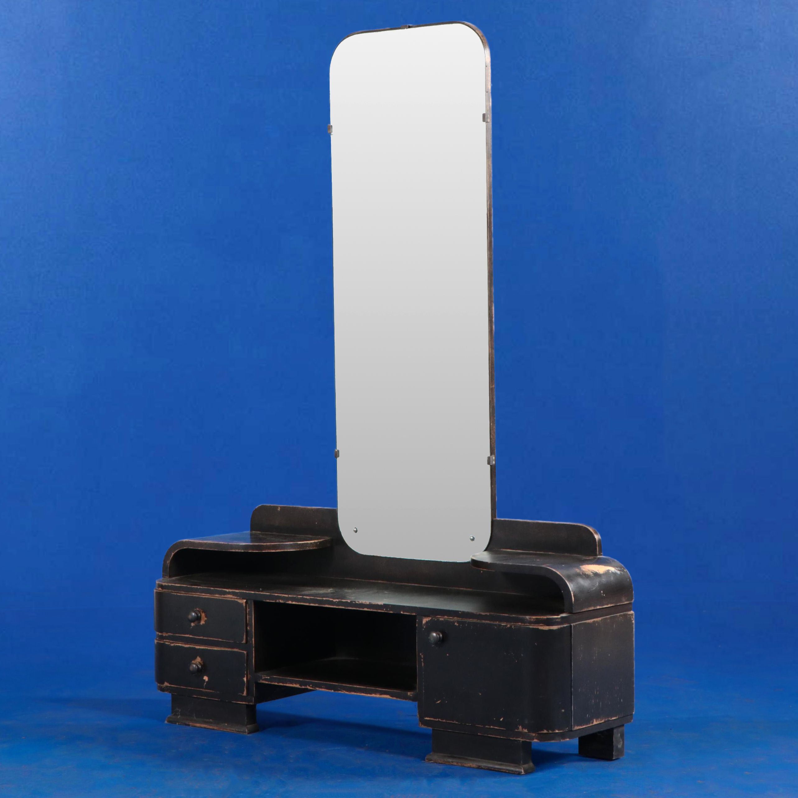 Art Deco Ebonized Wood Vanity Table, 1930s