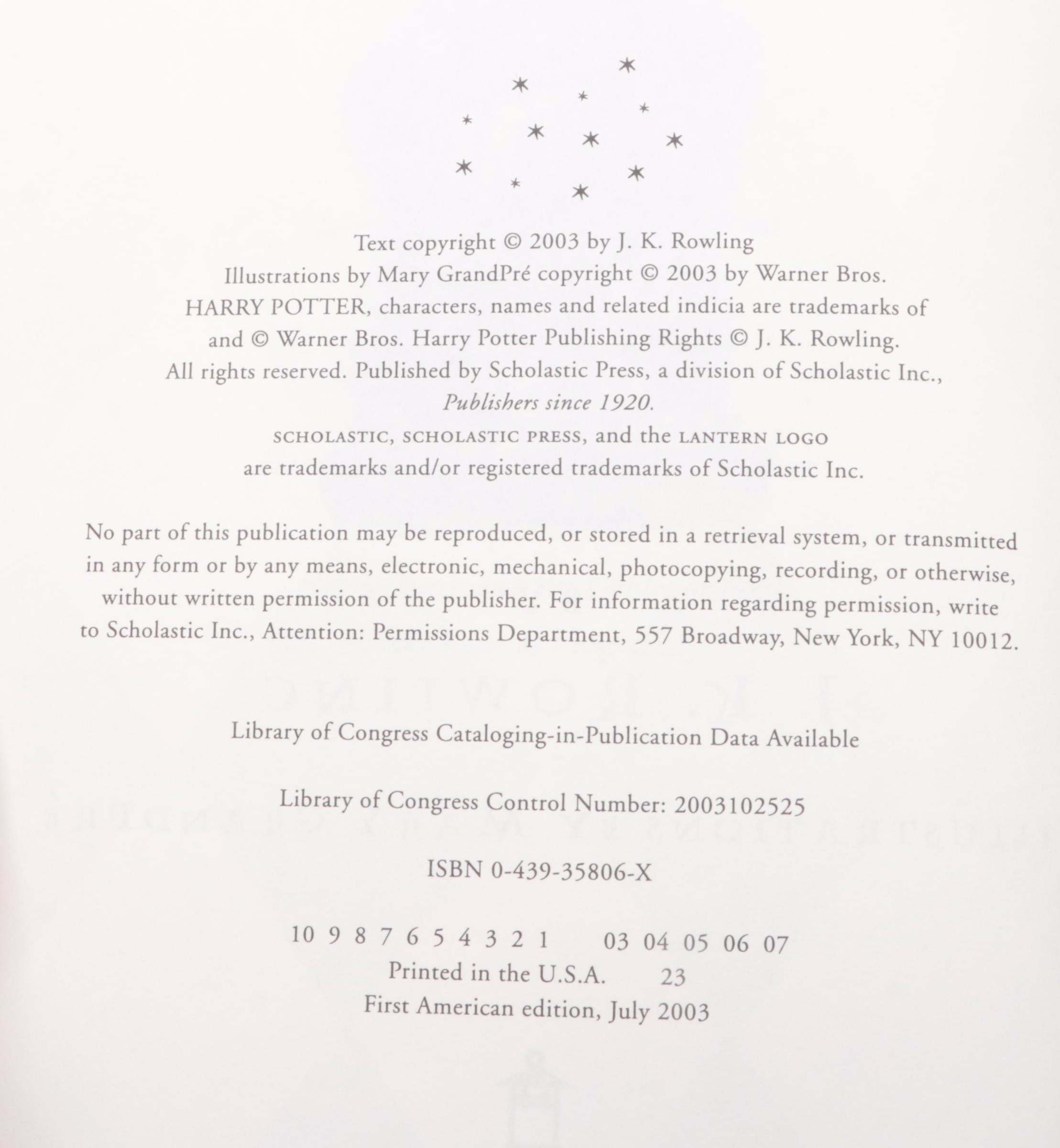 First American Edition "Harry Potter" Complete Series by J. K. Rowling