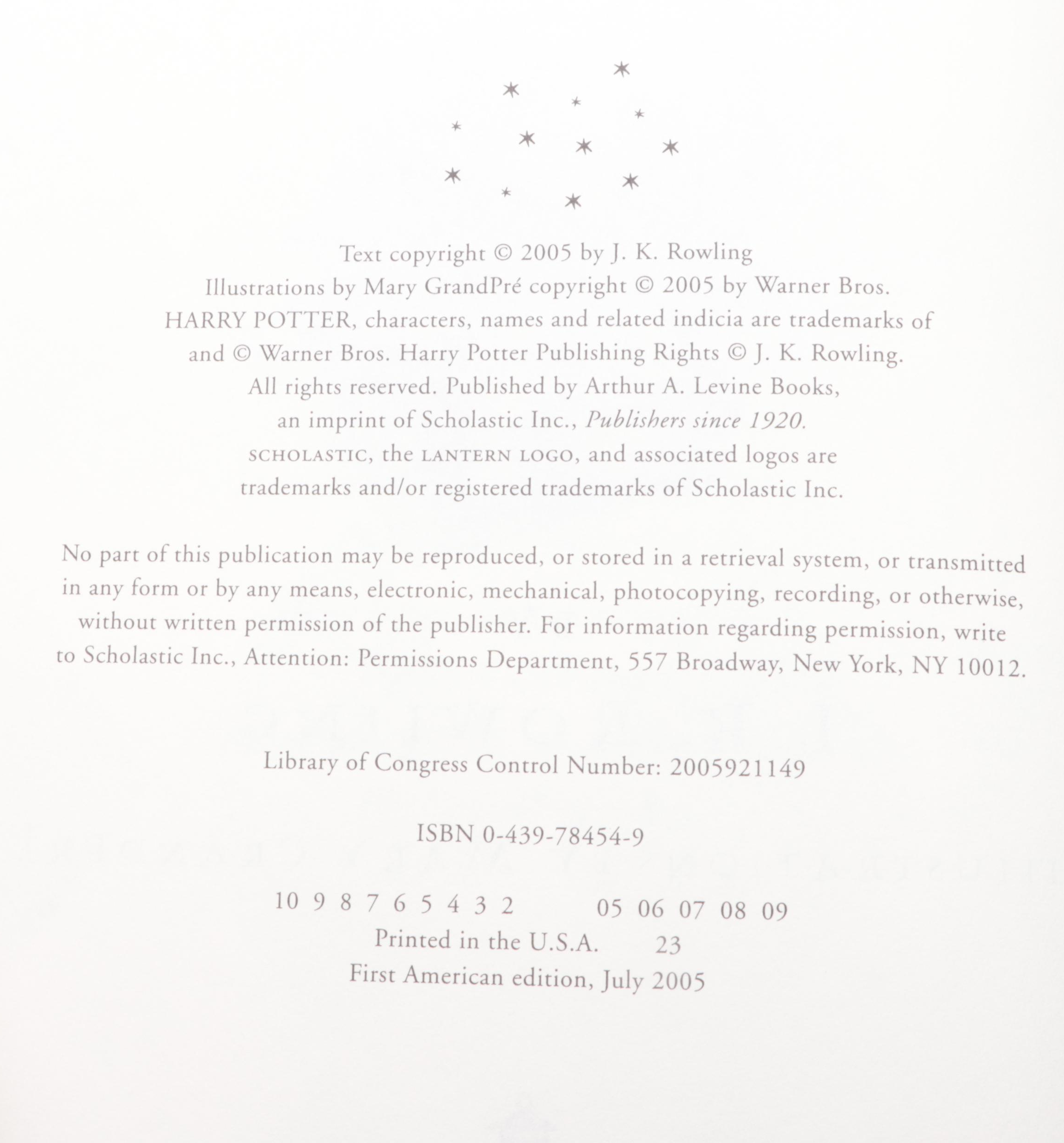 First American Edition "Harry Potter" Complete Series by J. K. Rowling