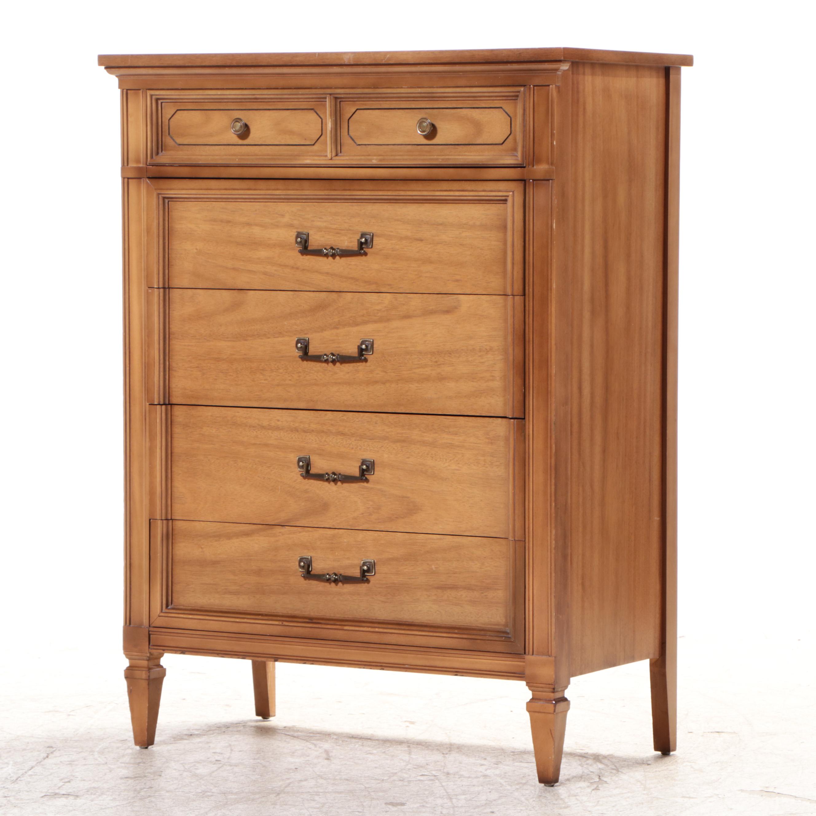 Dixie Furniture Directoire Style Chest with Full Size Headboard & Foot Board