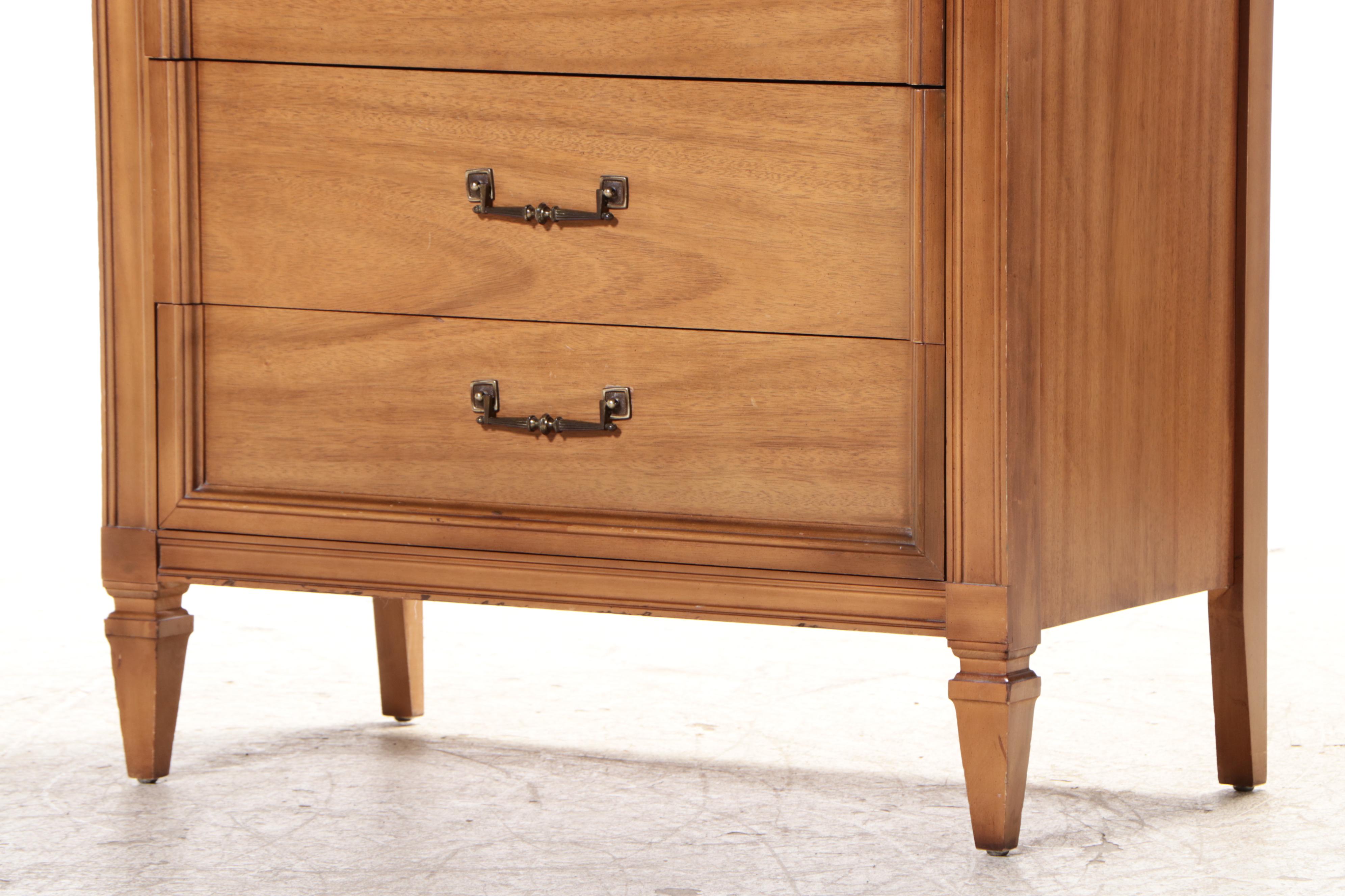 Dixie Furniture Directoire Style Chest with Full Size Headboard & Foot Board