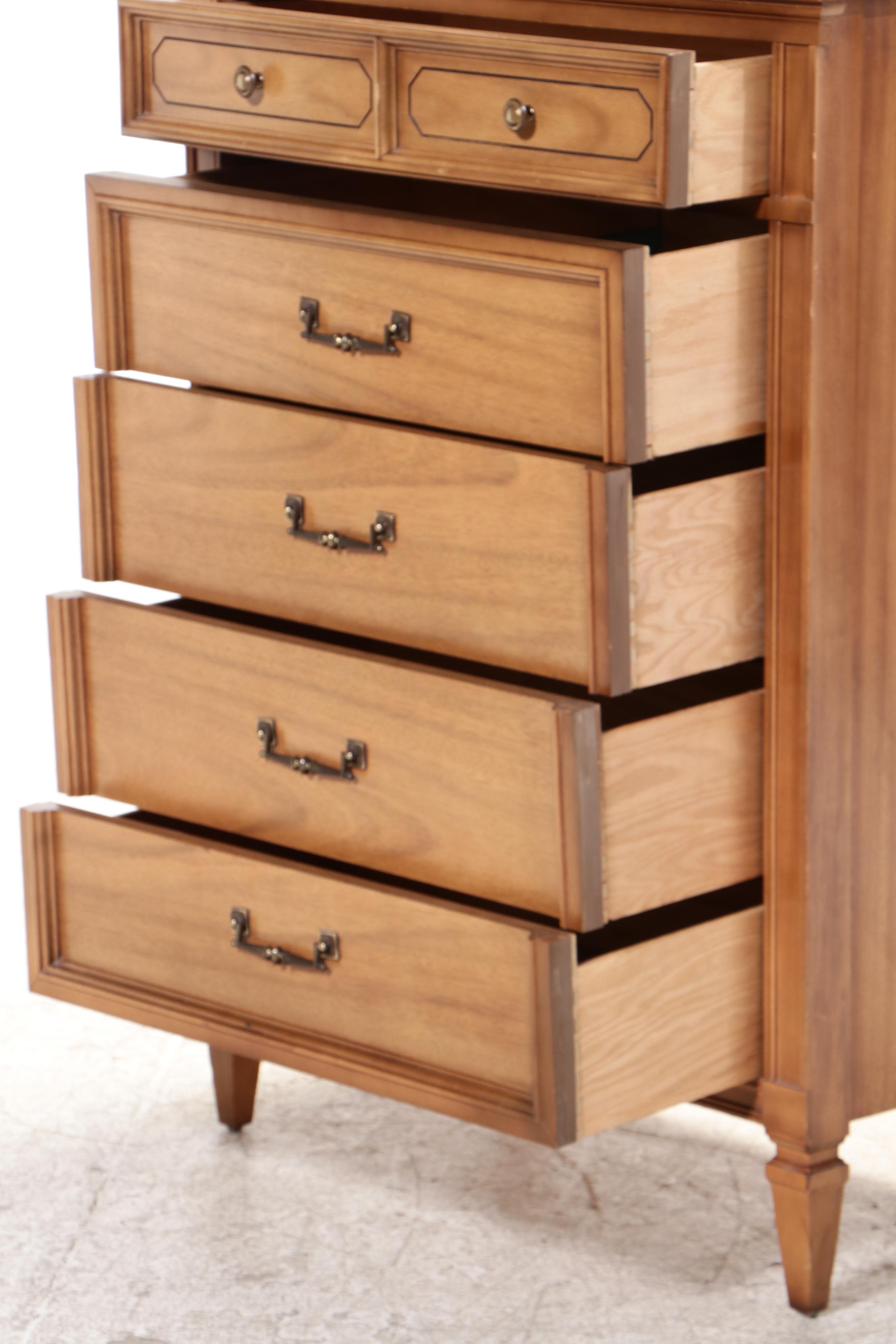 Dixie Furniture Directoire Style Chest with Full Size Headboard & Foot Board