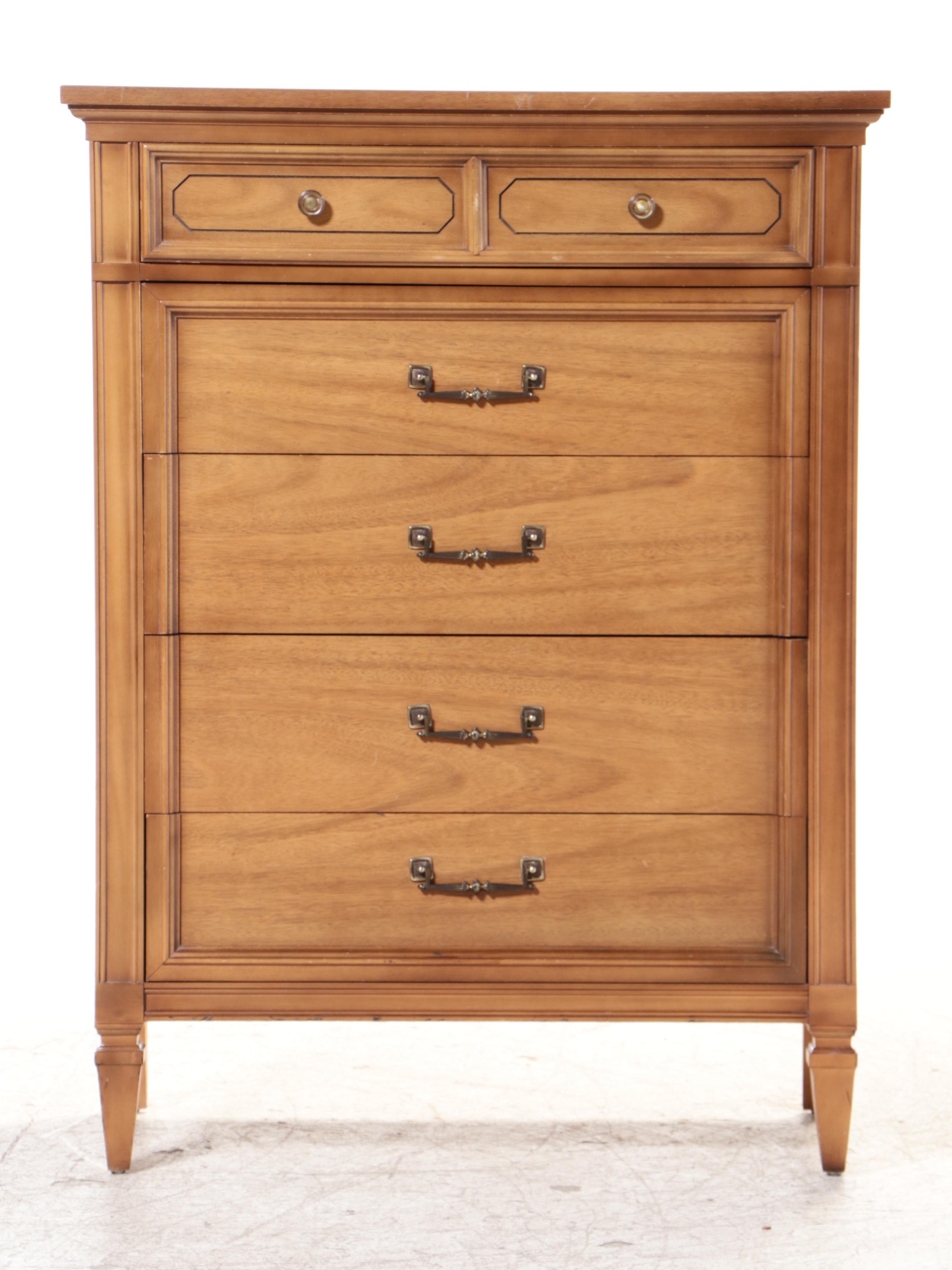 Dixie Furniture Directoire Style Chest with Full Size Headboard & Foot Board