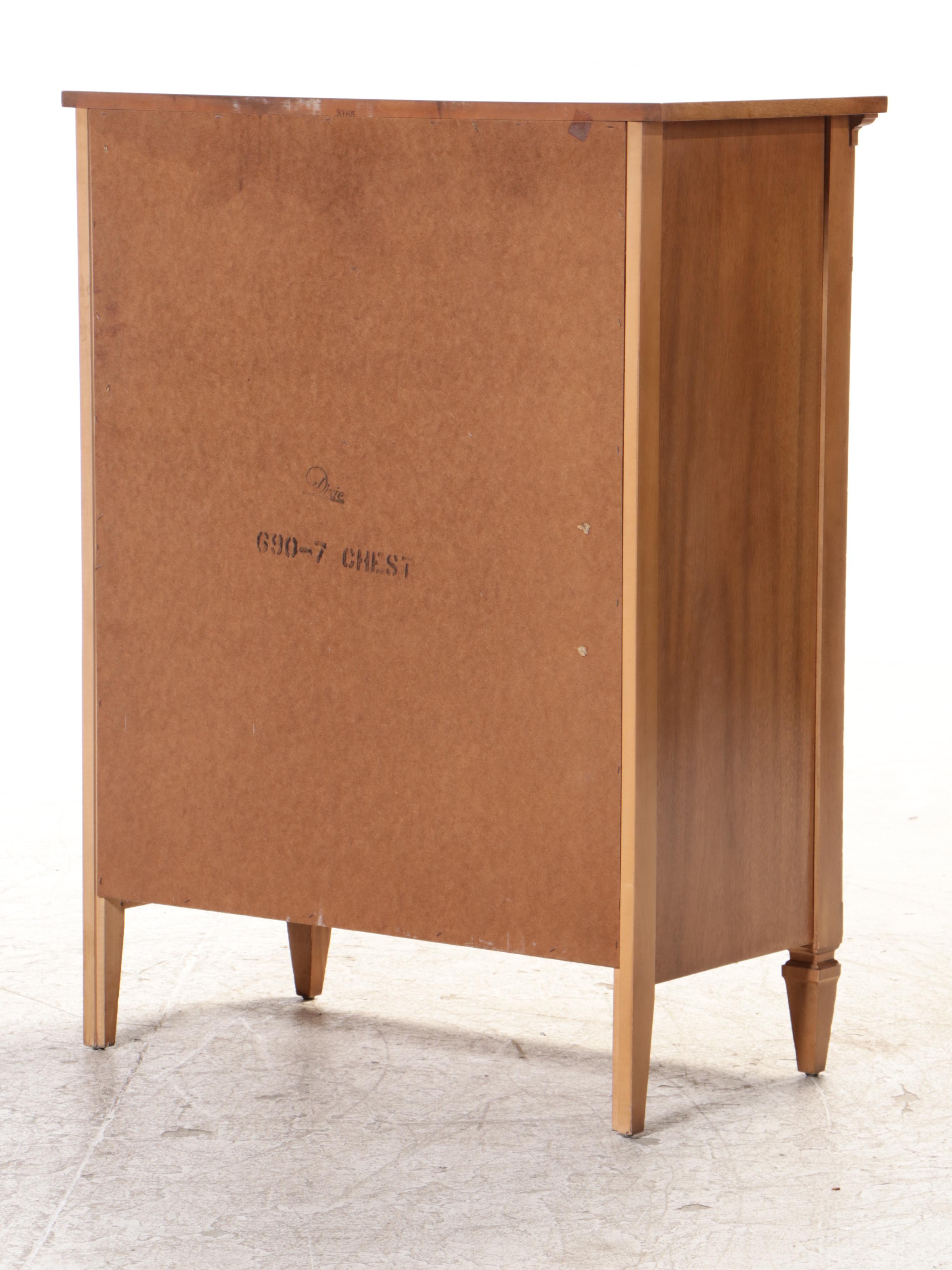 Dixie Furniture Directoire Style Chest with Full Size Headboard & Foot Board