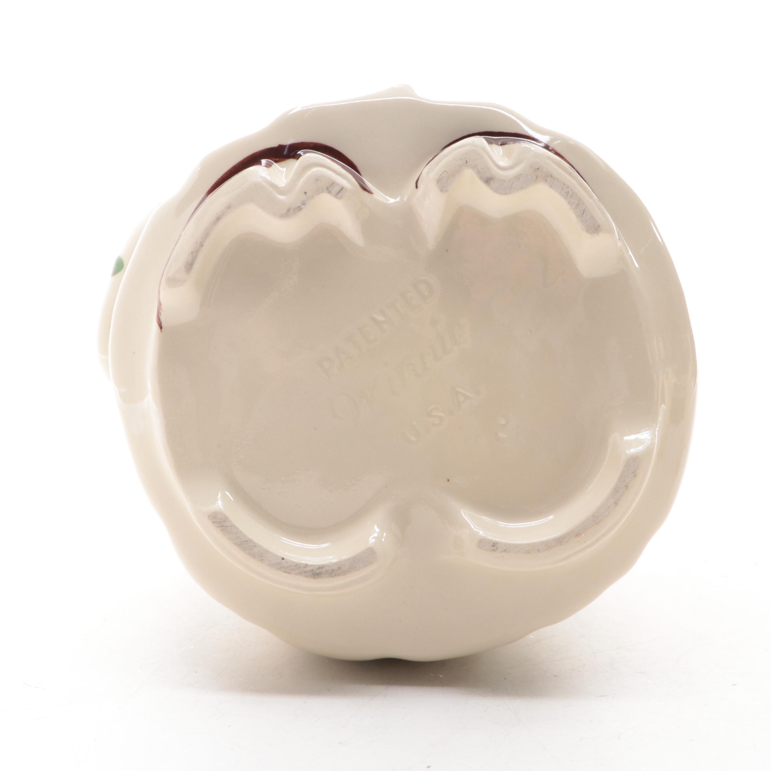 Shawnee "Winnie" Pig Cookie Jar with Green Collar and Cow Gravy Boat