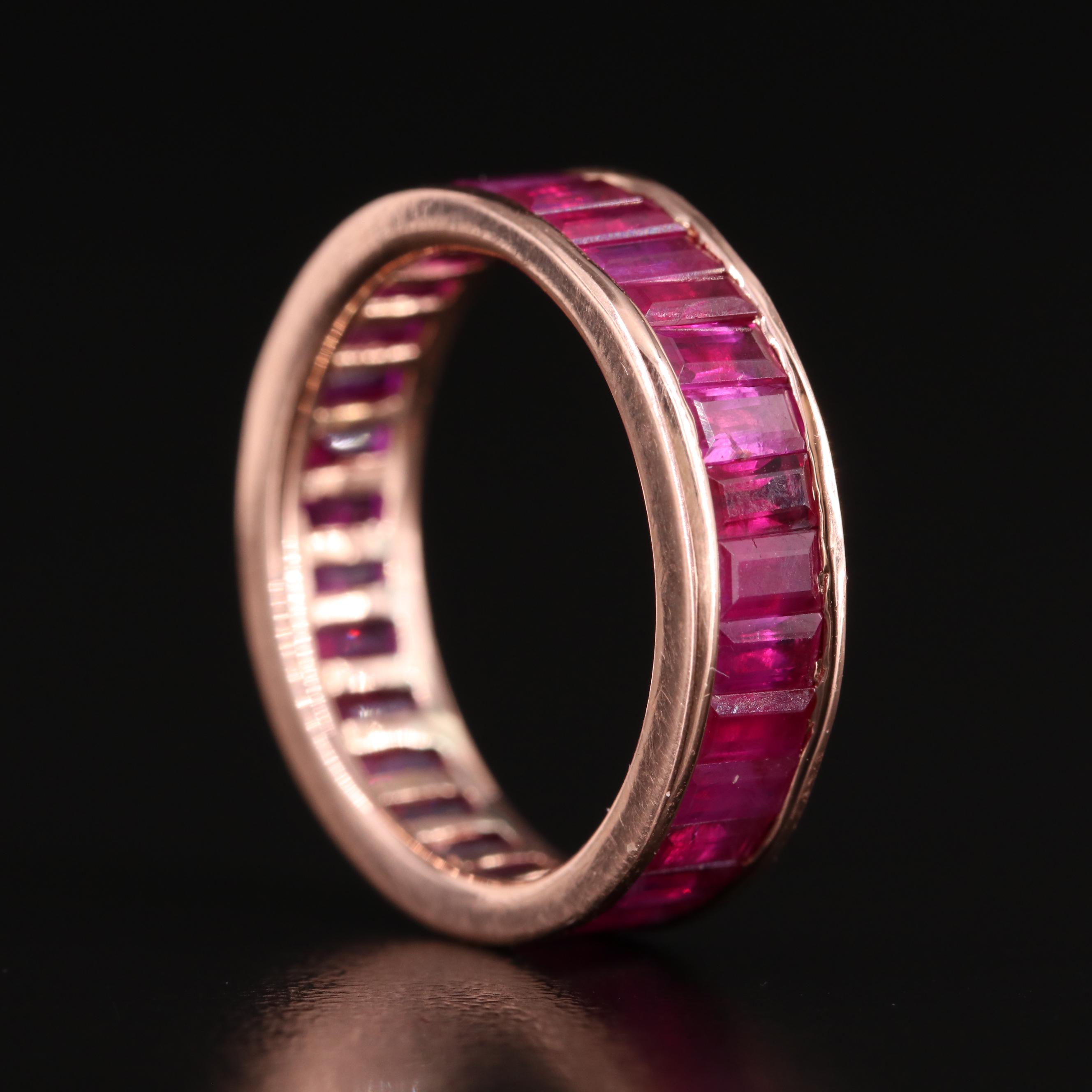 Vintage 14K Rose Gold Ruby Eternity Band