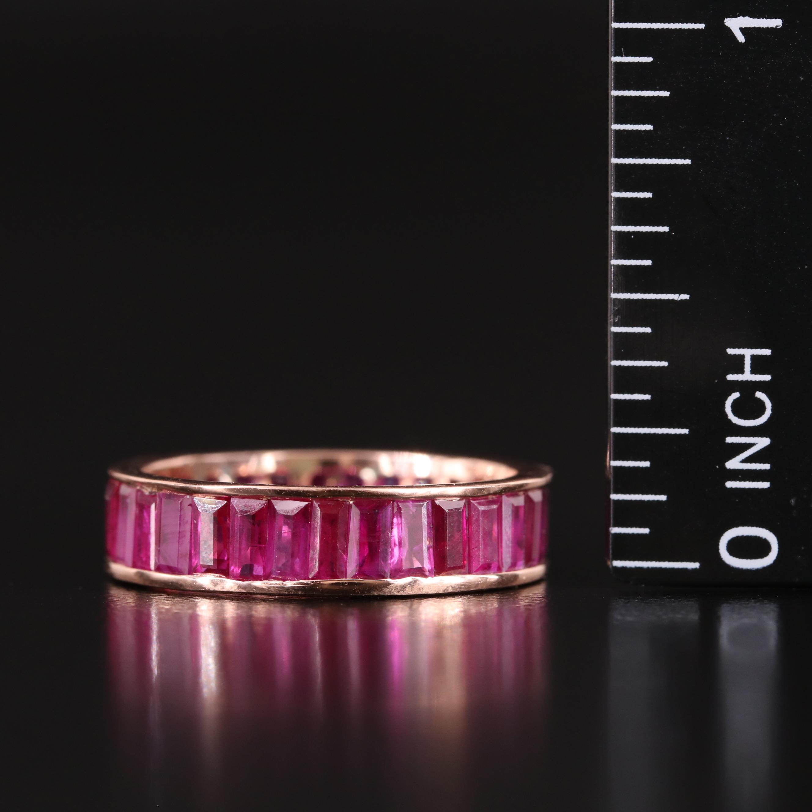 Vintage 14K Rose Gold Ruby Eternity Band