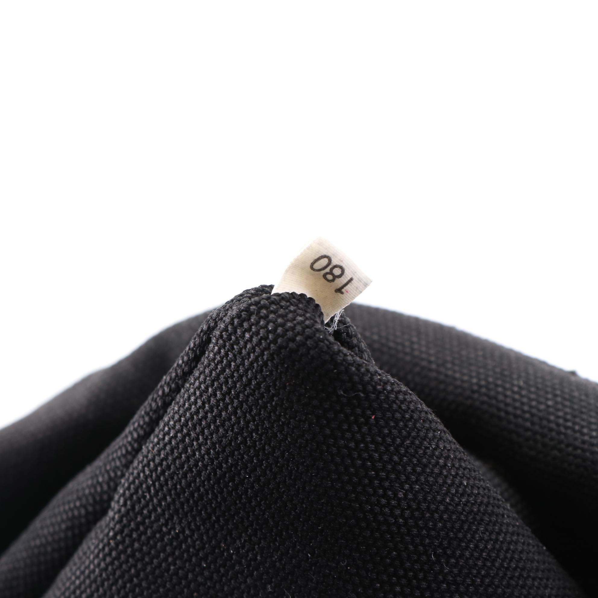 Prada Canapa Logo Tote in Black Canvas with Orange and White Stripe