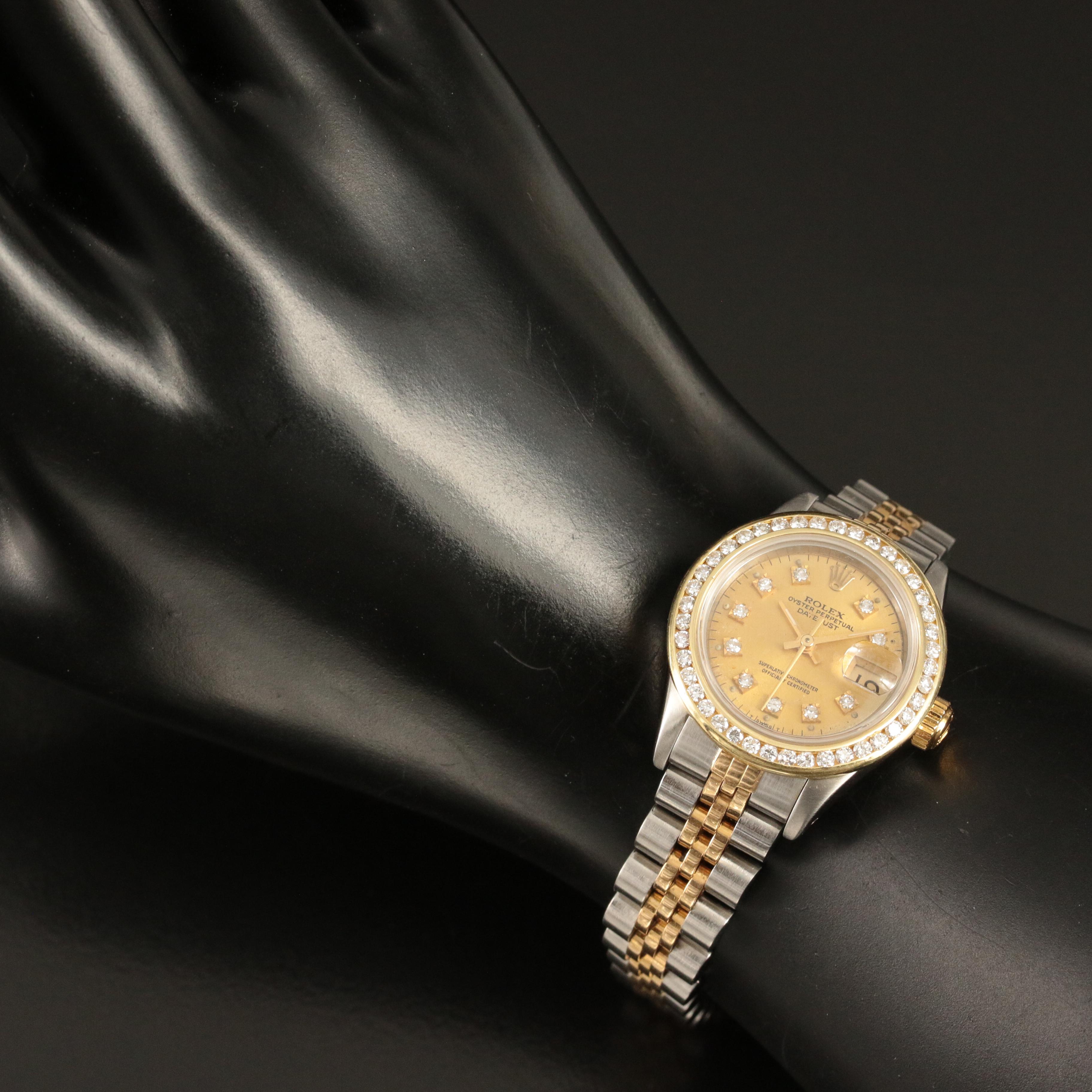 1986 Rolex Custom Diamond Dial and Bezel Datejust Watch
