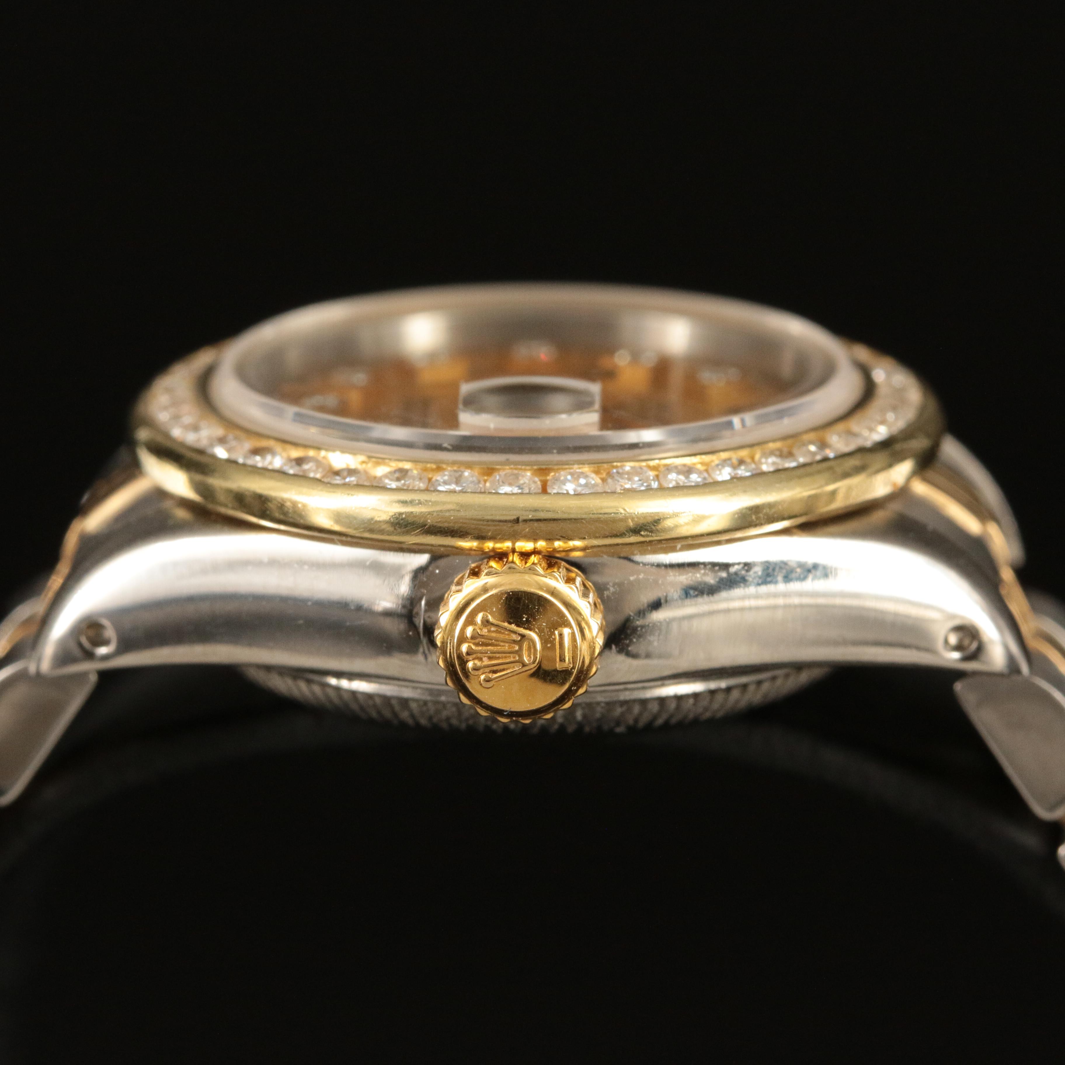 1986 Rolex Custom Diamond Dial and Bezel Datejust Watch