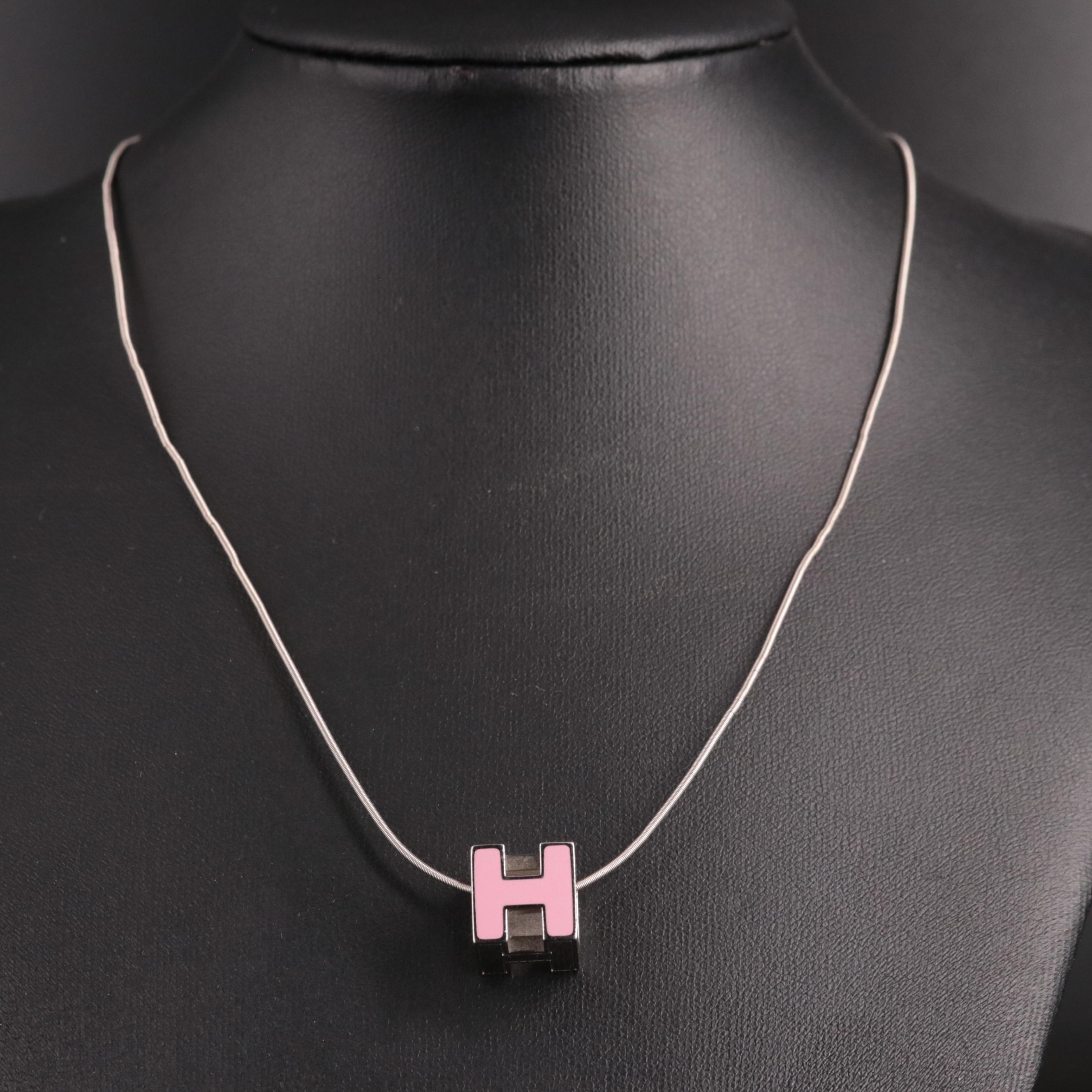 Hermès H Logo Pendant Necklace