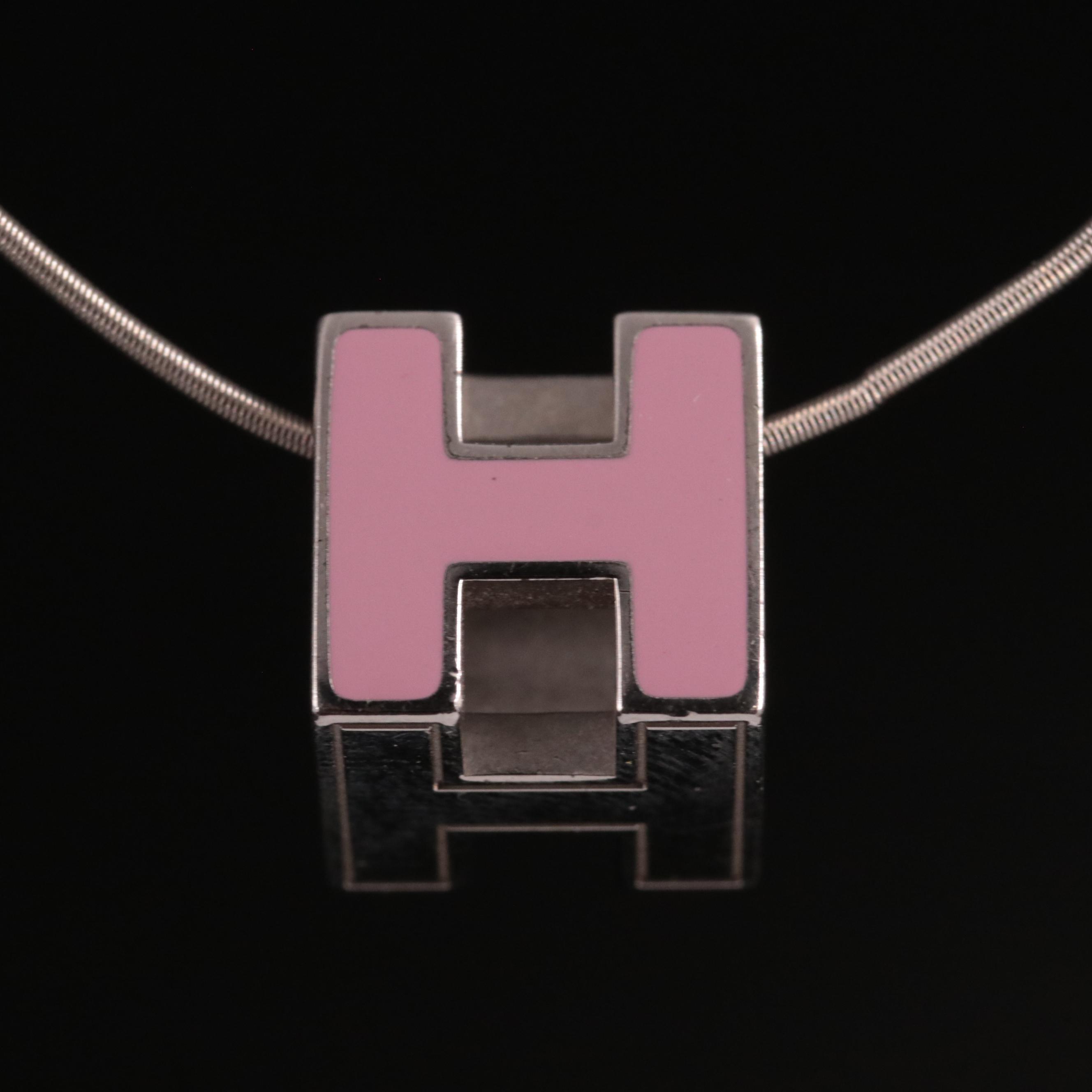 Hermès H Logo Pendant Necklace