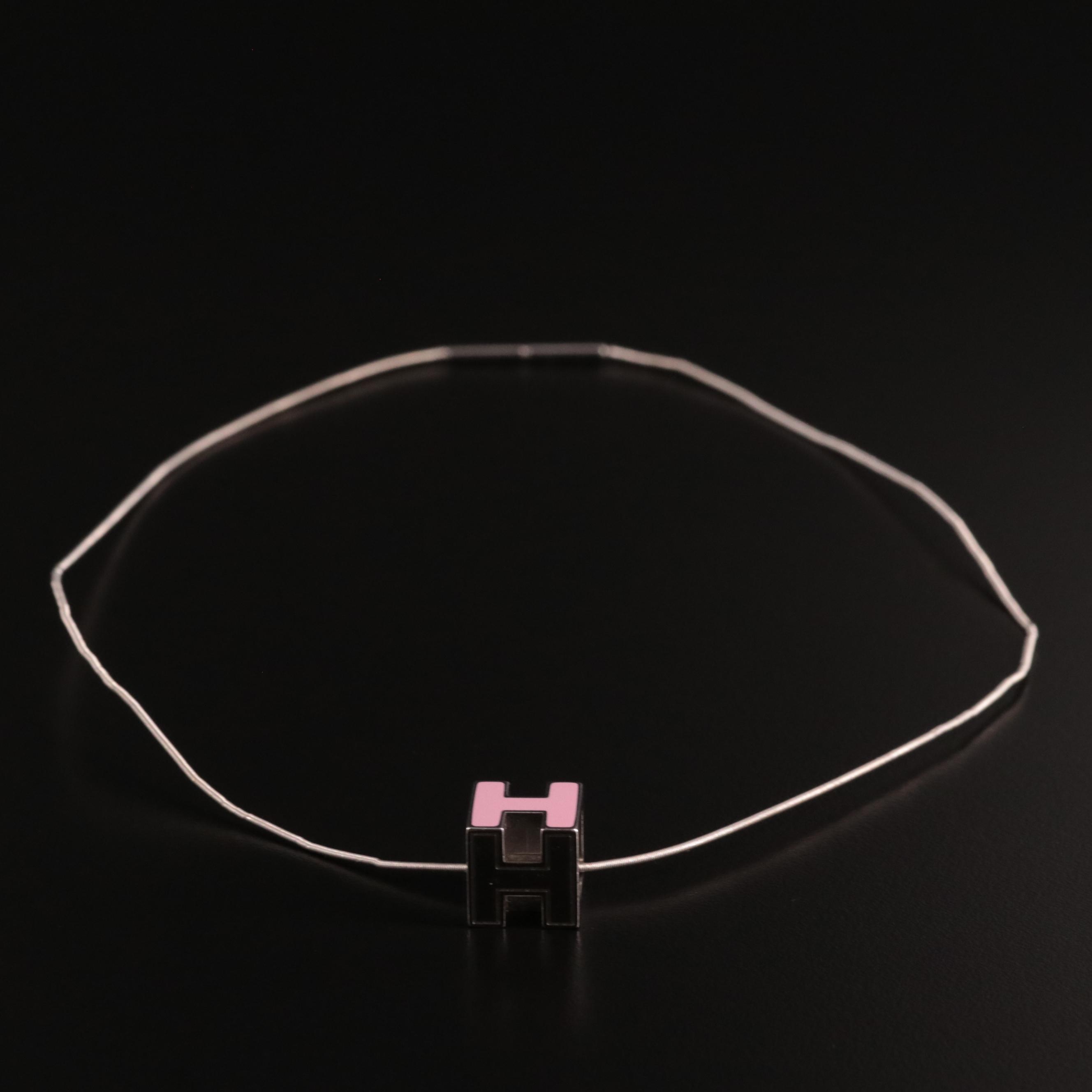 Hermès H Logo Pendant Necklace