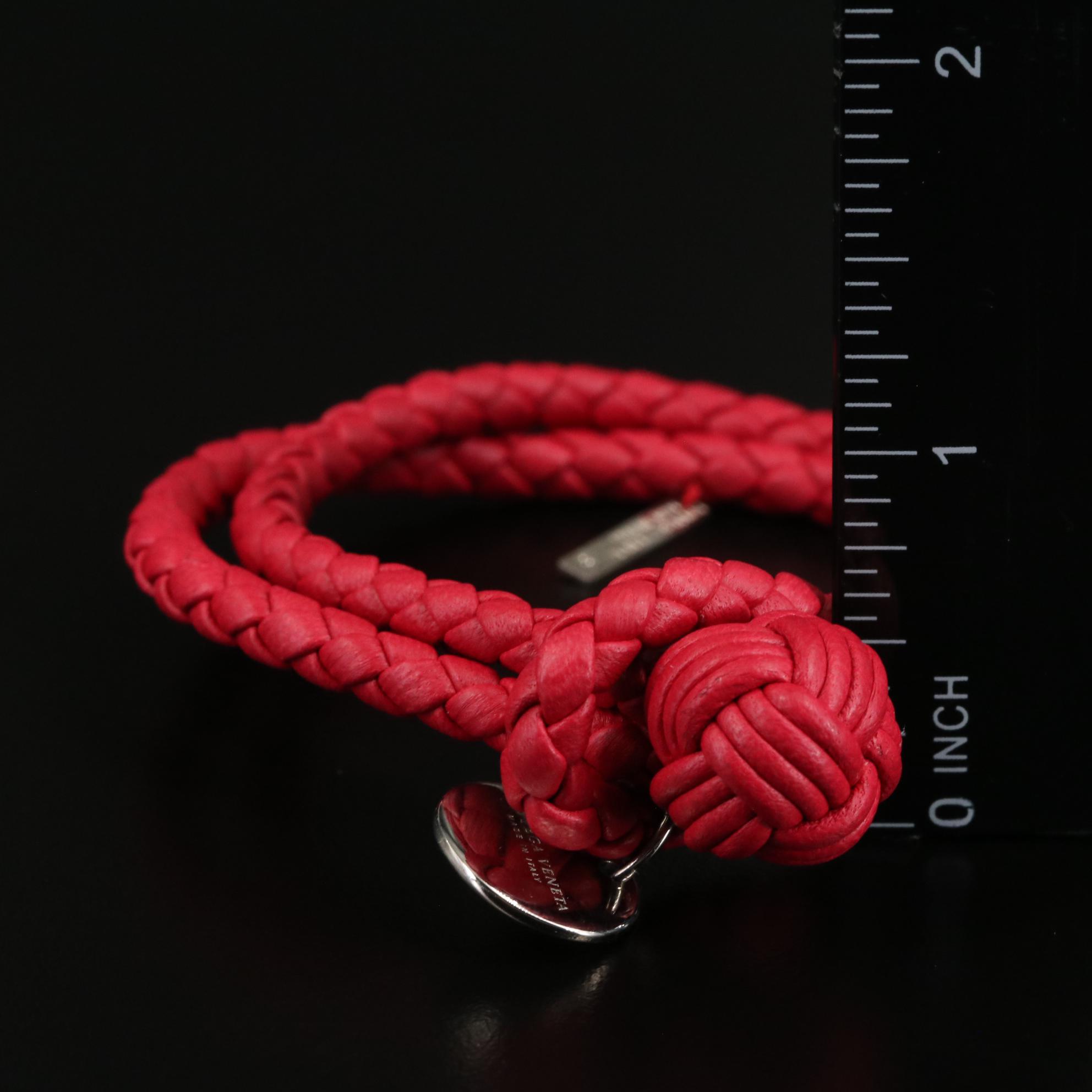 Italian Bottega Veneta Leather Woven Wrap Bracelet