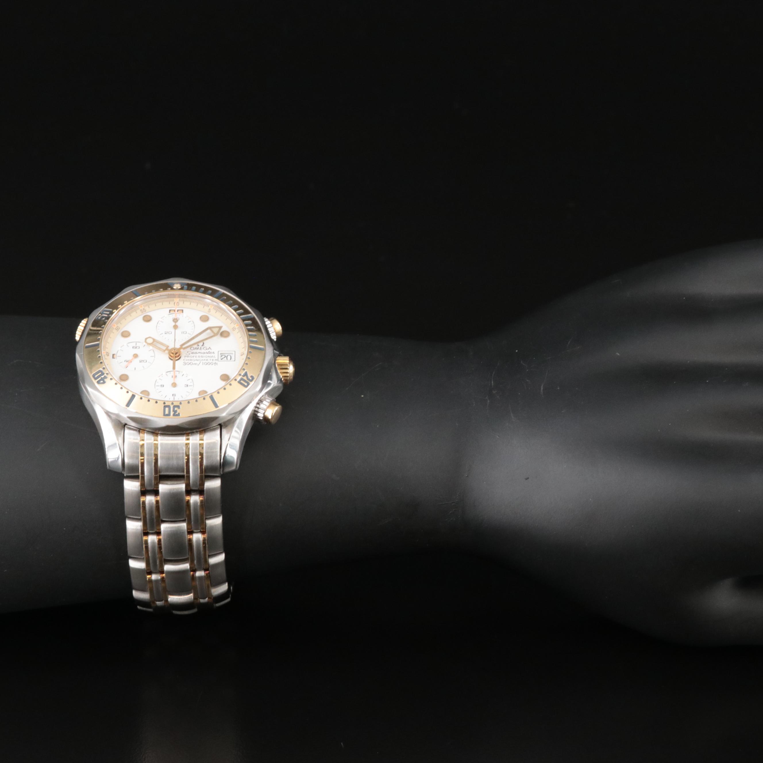 Omega Seamaster Pro Diver 18K Gold and Steel Chronograph Watch