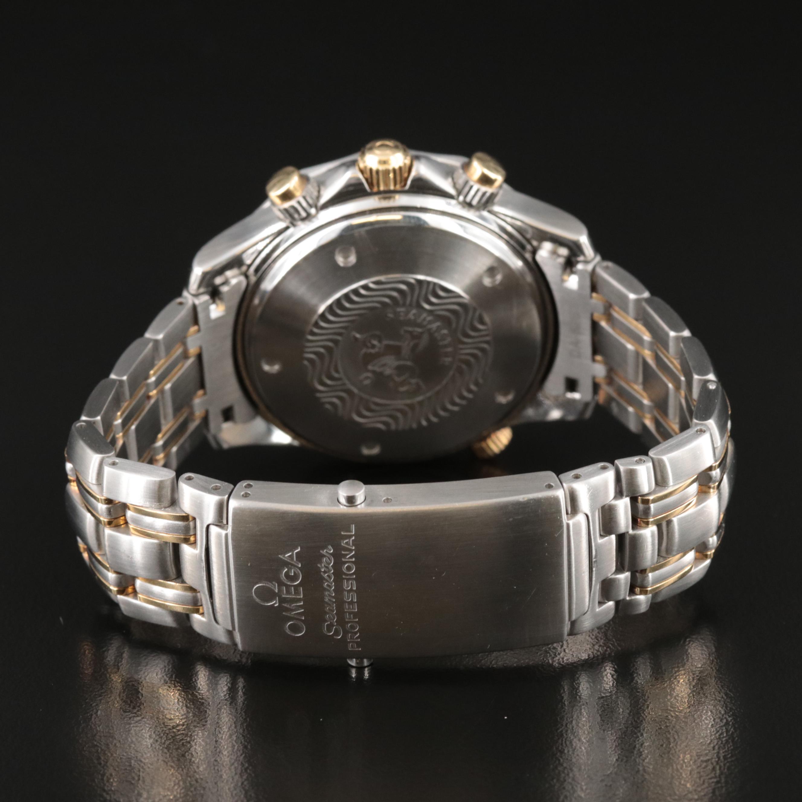 Omega Seamaster Pro Diver 18K Gold and Steel Chronograph Watch