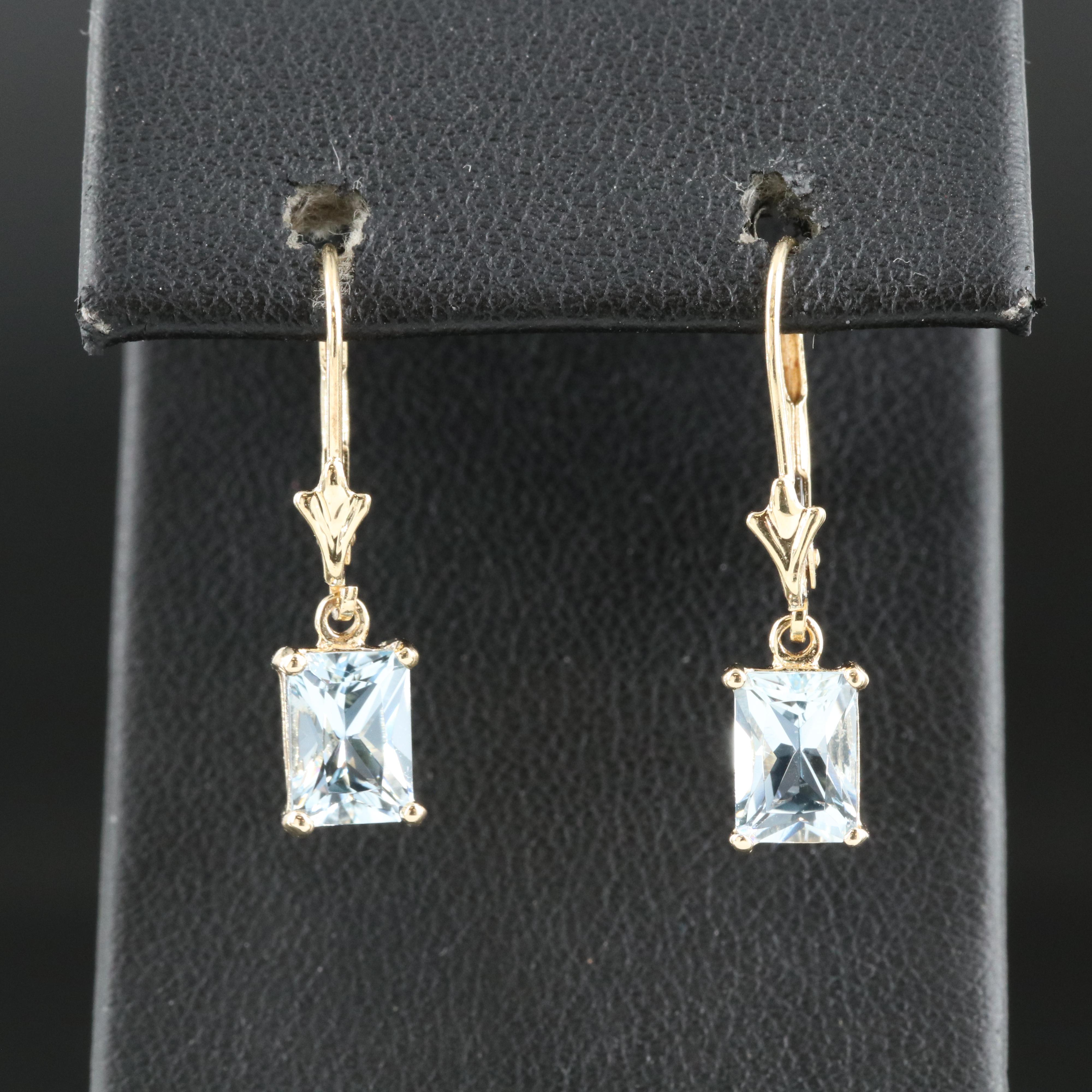 14K Aquamarine Earrings
