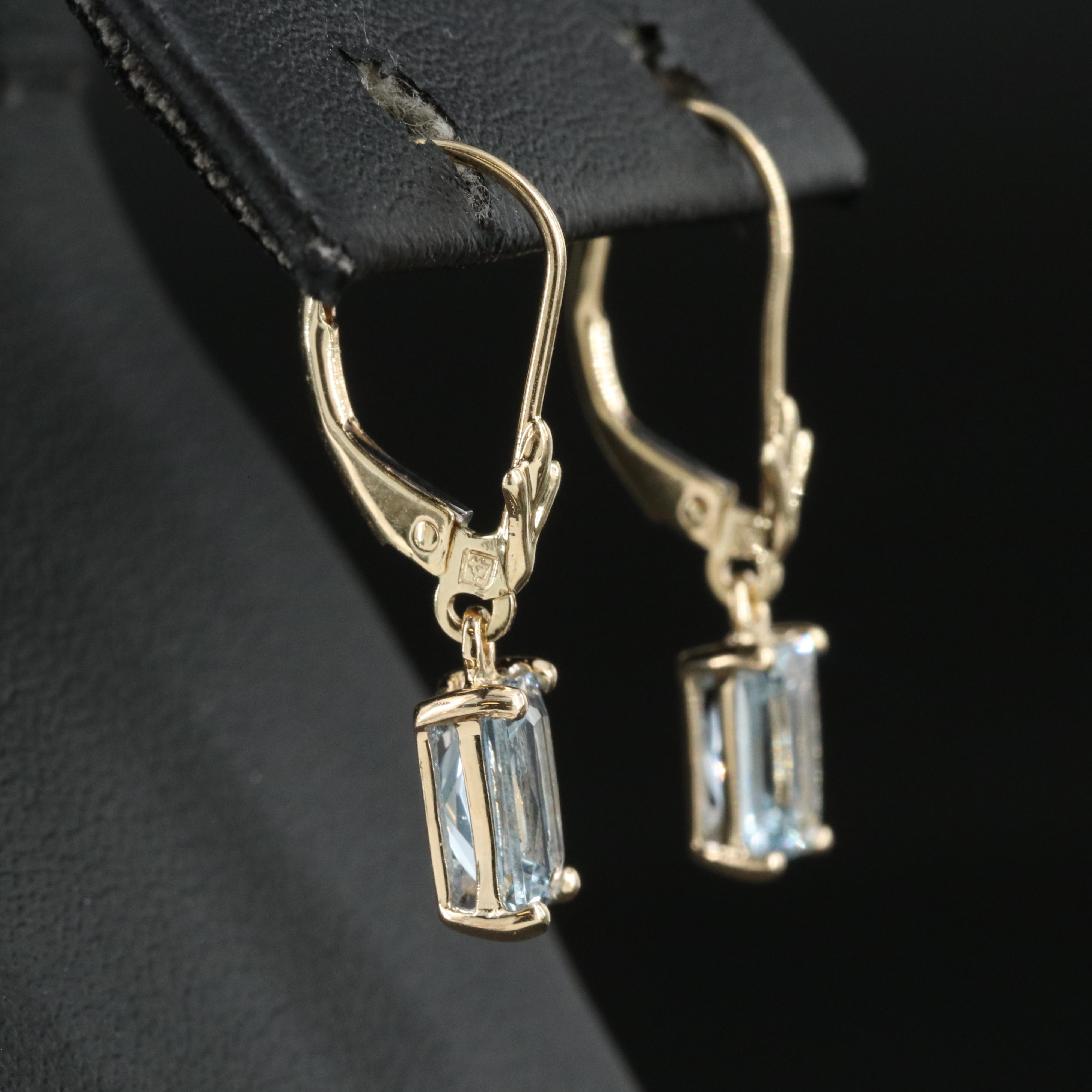 14K Aquamarine Earrings