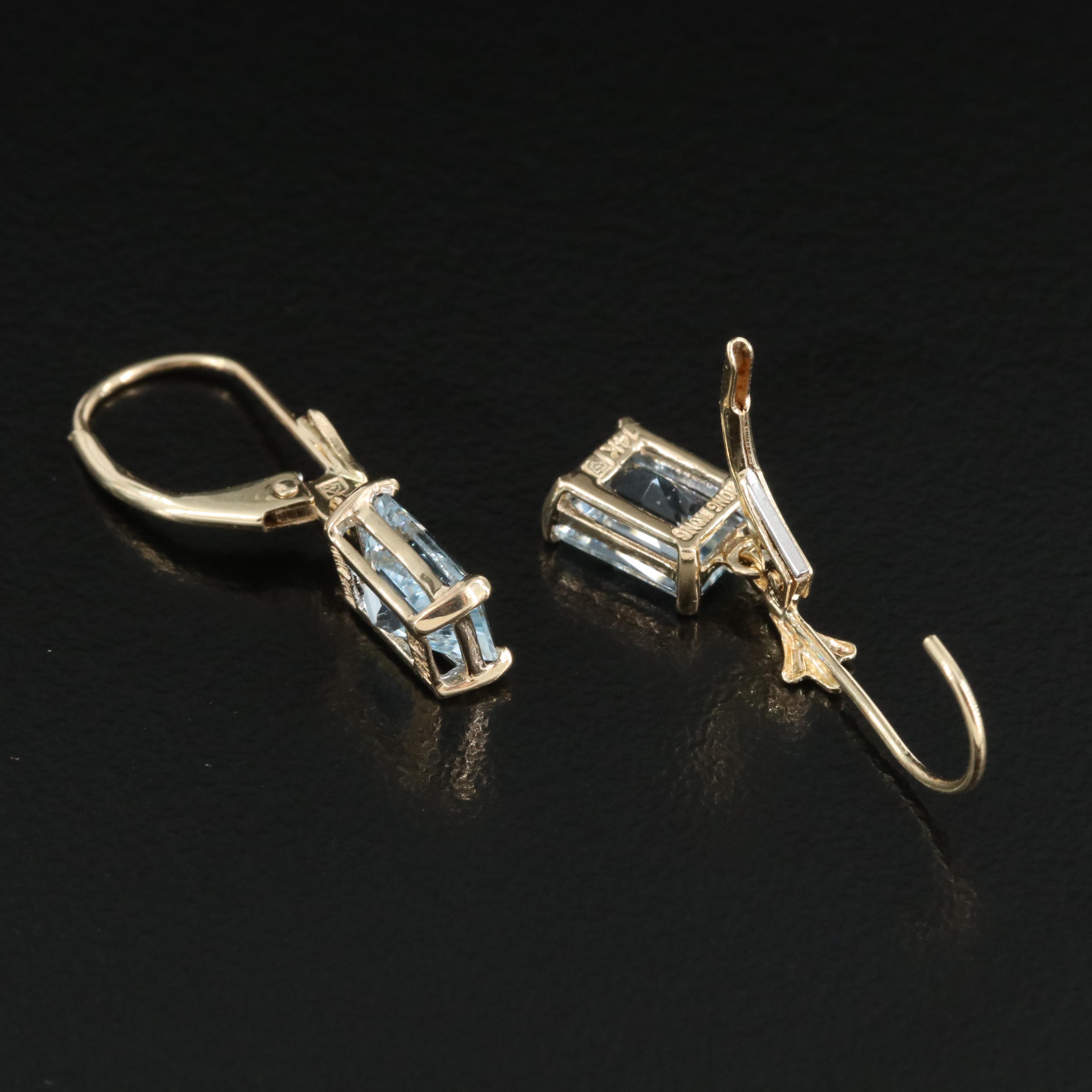 14K Aquamarine Earrings