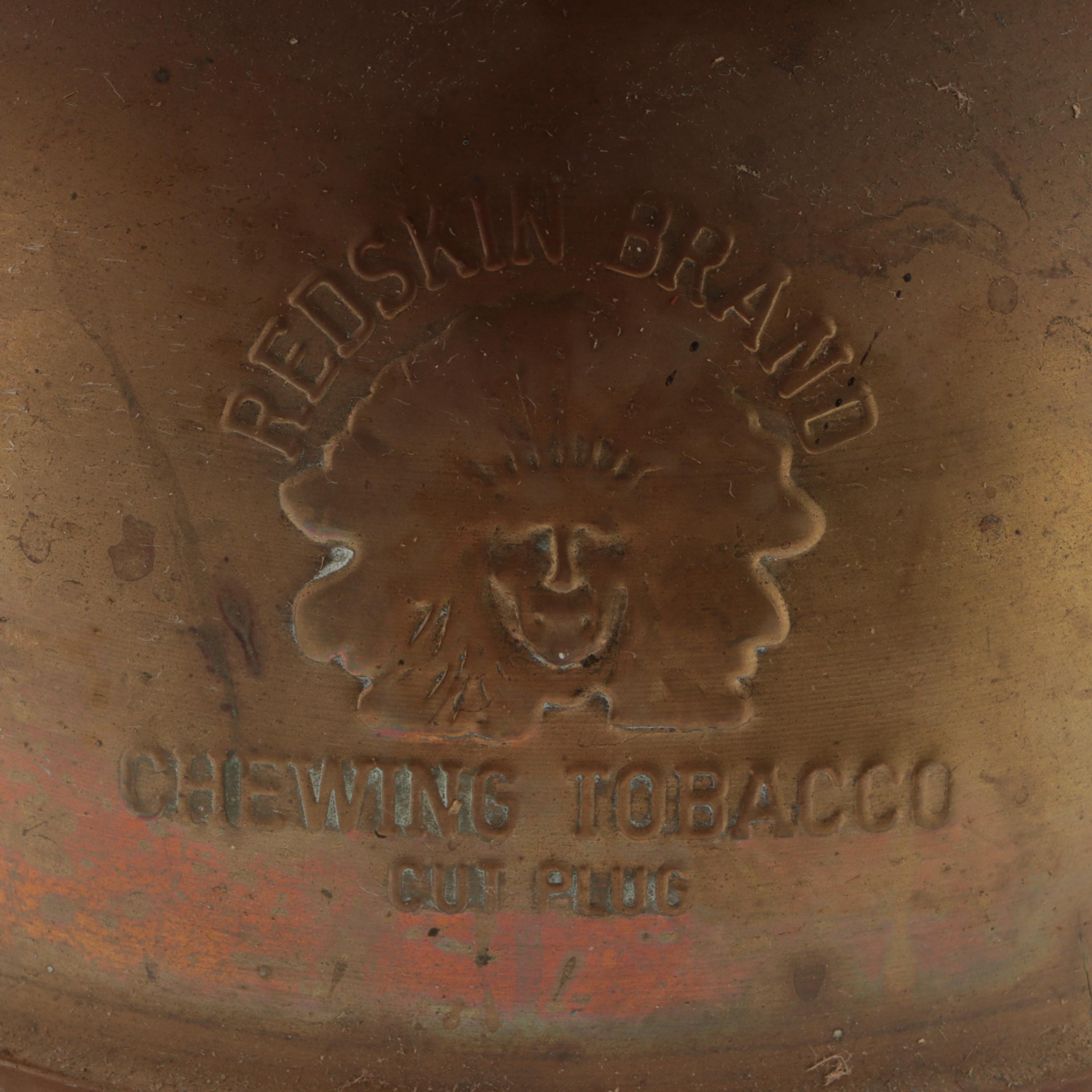 Redskin Brand Chewing Tobacco Brass Spittoon, 1910-1930