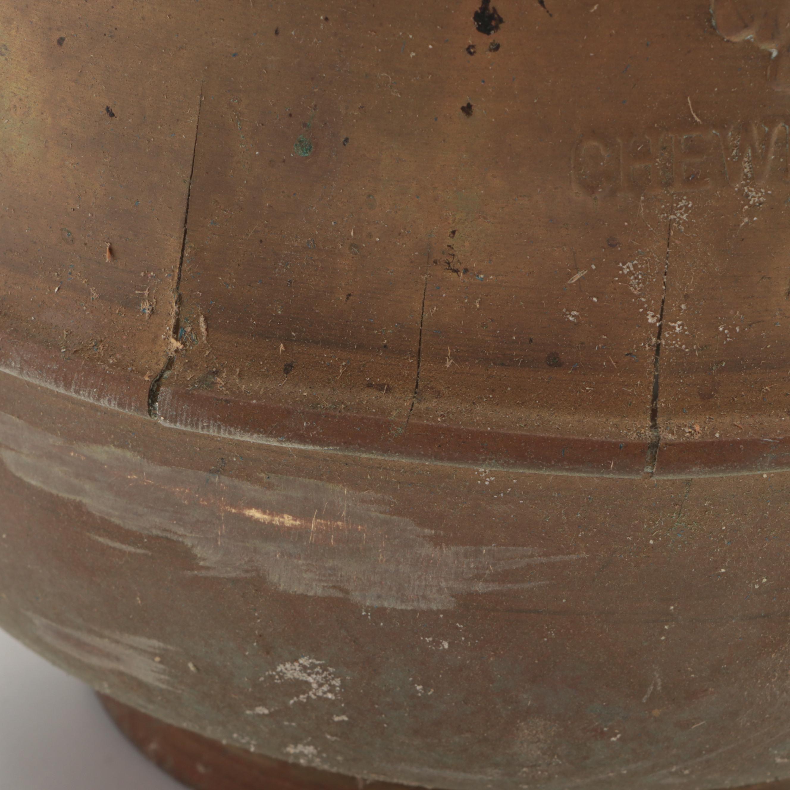 Redskin Brand Chewing Tobacco Brass Spittoon, 1910-1930